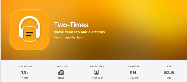 Official Two-Times App Store screenshot