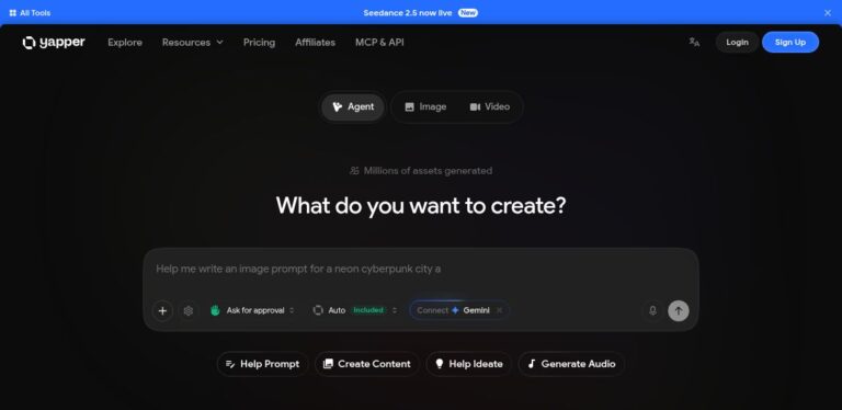 Official Yapper homepage screenshot