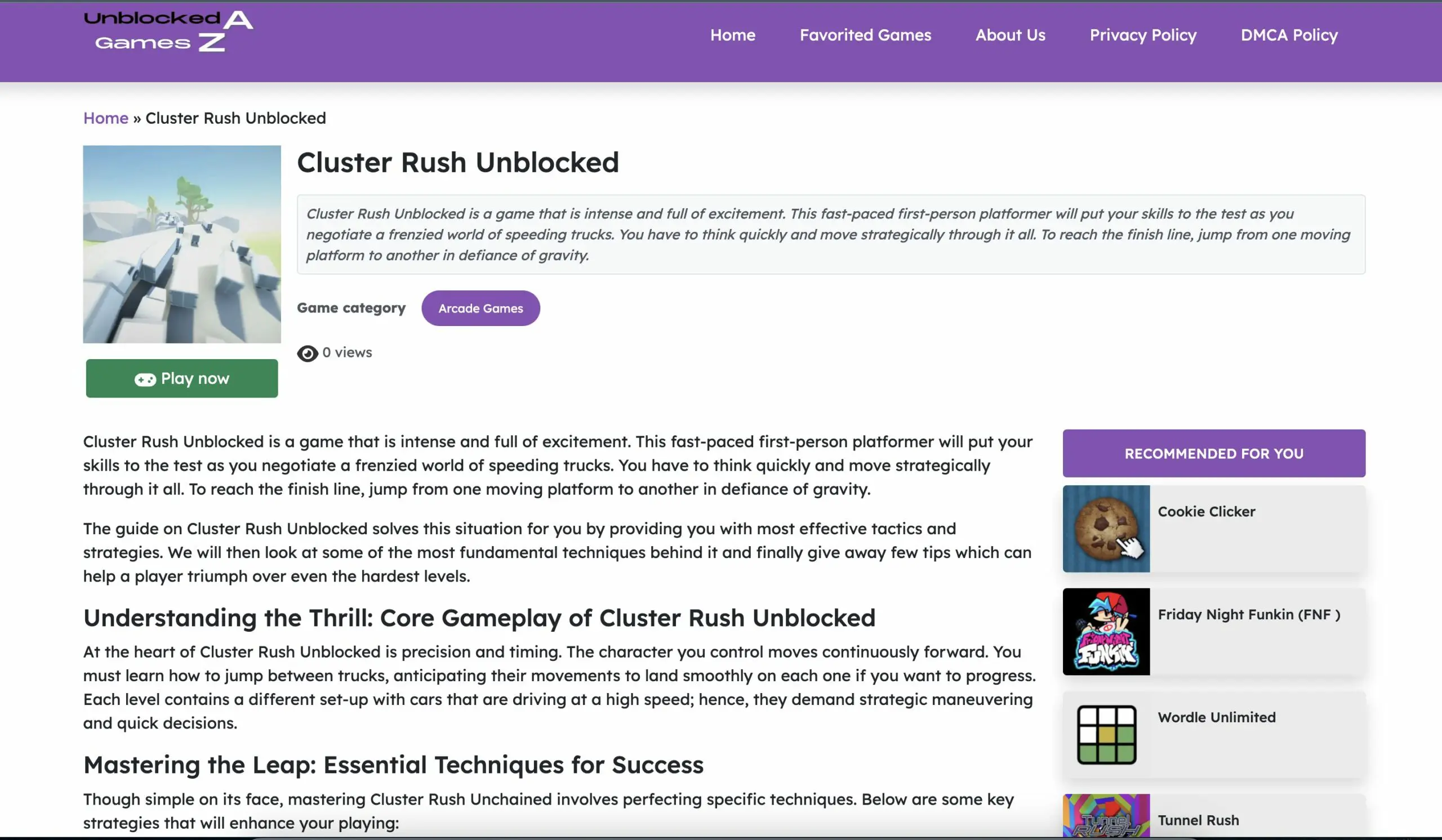 Cluster Rush Unblocked 1