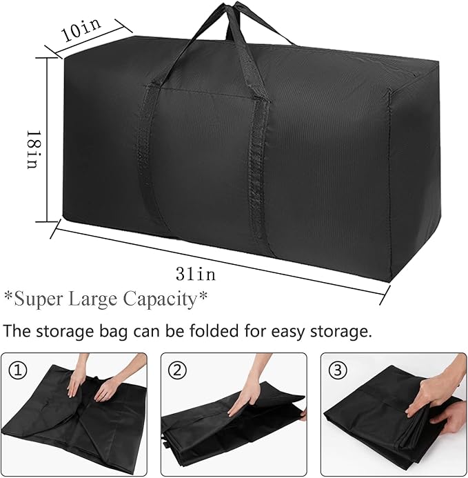 Extra Large Moving Bags with Strong Zippers & Carrying Handles, Storage Bags Storage Totes for Clothes, Moving Supplies, Space Saving Oversized Storage Bag Organizer for Moving, Traveling (2 Pack)