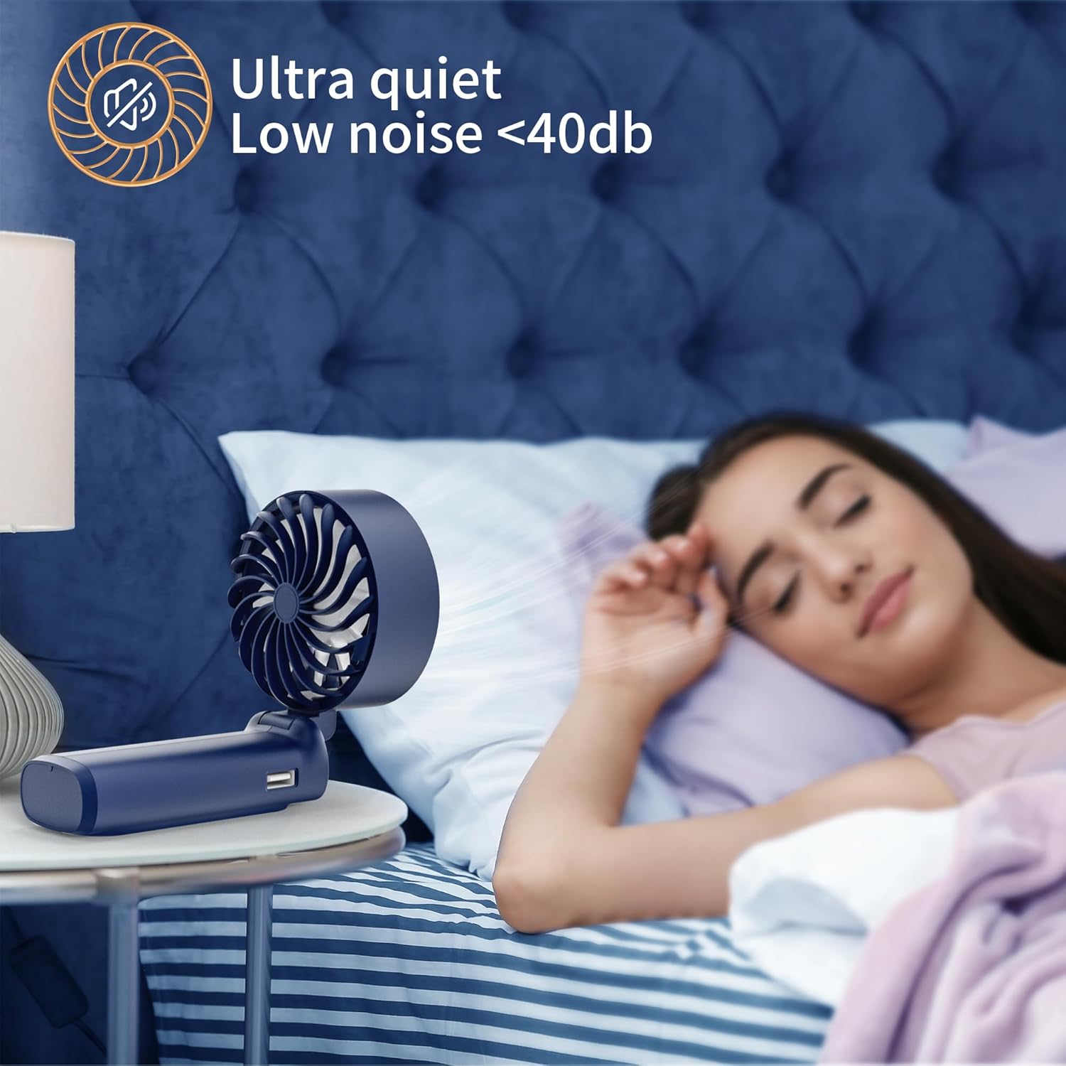 Handheld Fan, Portable 4000mAh Rechargeable Fan, 180° Foldable Mini Desk/Neck Fan, 6-Speed, LCD Display, Ultra Quiet, Pocket-Sized