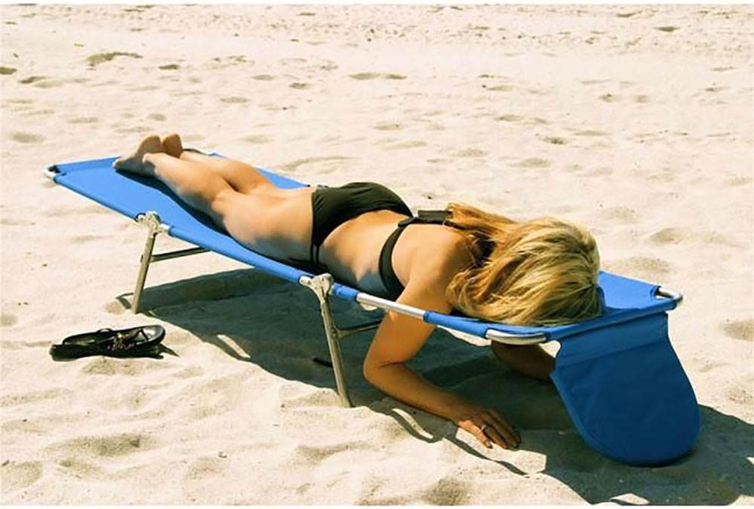Ostrich - Silla Tumbona De Playa Para Adultos Con Orificio Para La Cara Verstil Plegable Para Piscina Exterior Tomar El Sol Y Leer En El Estmago De Lujo Para Bronceado Azul