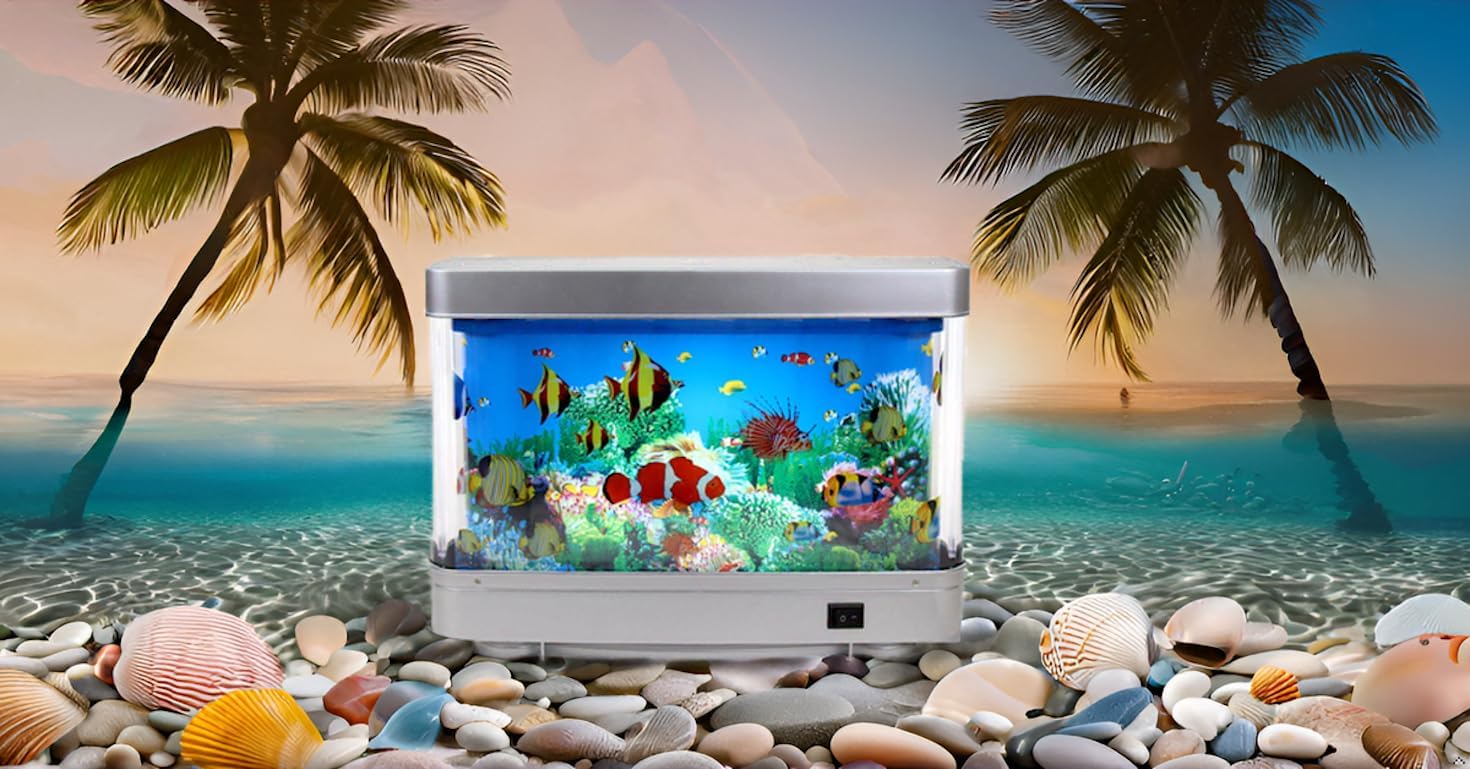 Lightahead Lmpara Artificial Sensorial Para Acuario Tanque De Peces Falso Virtual Led Con Animacin De Vida Marina En Movimiento Ocano En Movimiento Luz Nocturna Relajante De Escena Ocenica