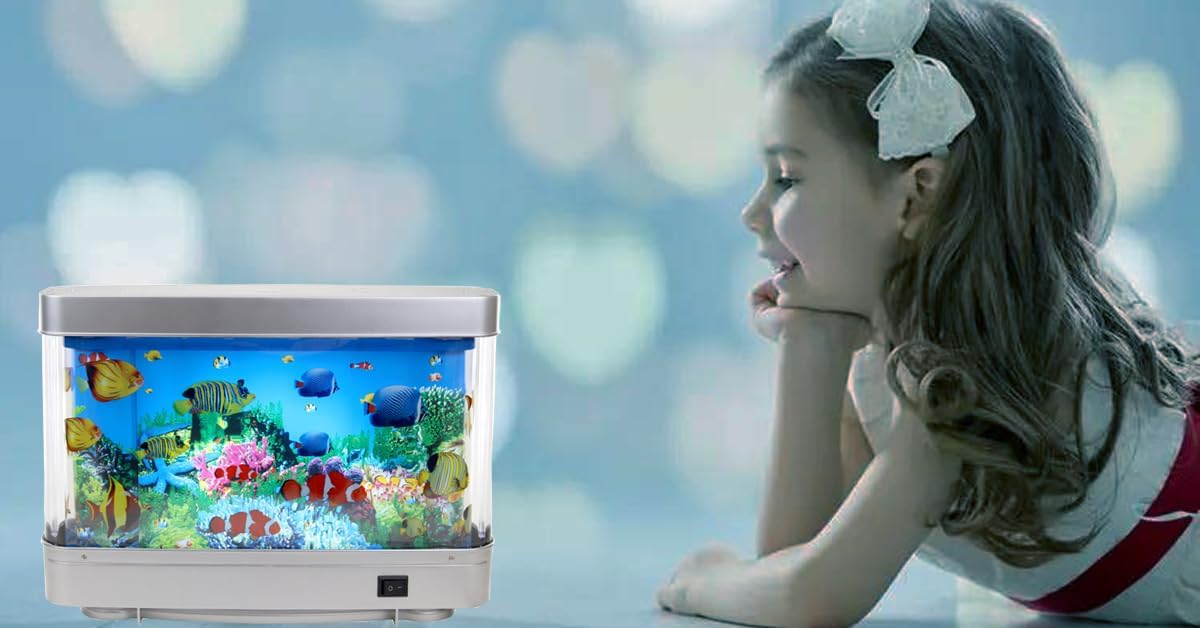 Lightahead Lmpara Artificial Sensorial Para Acuario Tanque De Peces Falso Virtual Led Con Animacin De Vida Marina En Movimiento Ocano En Movimiento Luz Nocturna Relajante De Escena Ocenica
