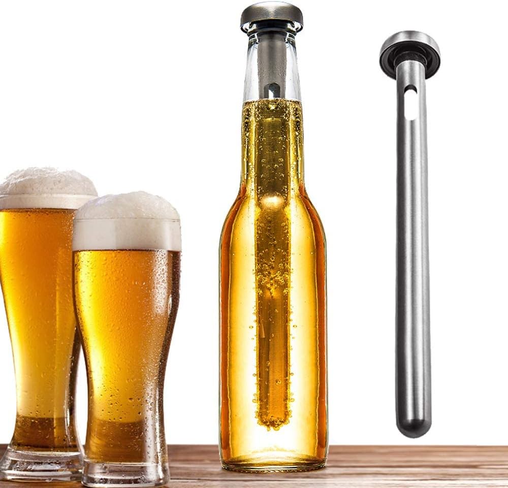 Dernord Barra Enfriadora De Cerveza Paquete De 2 Palitos Enfriadores De Bebidas De Acero Inoxidable Para Mantener Las Bebidas Embotelladas Fras Para Bebidas De Vino Fro Para Regalos De Navidad Y