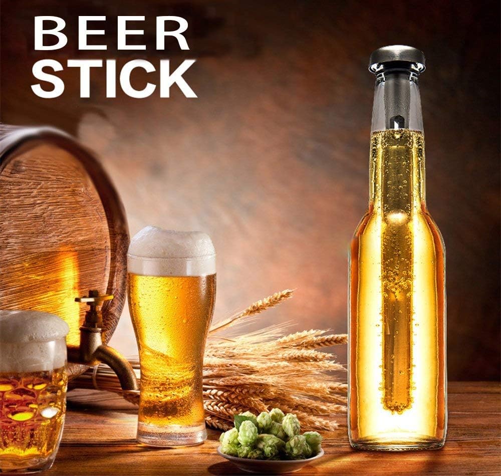 Dernord Barra Enfriadora De Cerveza Paquete De 2 Palitos Enfriadores De Bebidas De Acero Inoxidable Para Mantener Las Bebidas Embotelladas Fras Para Bebidas De Vino Fro Para Regalos De Navidad Y