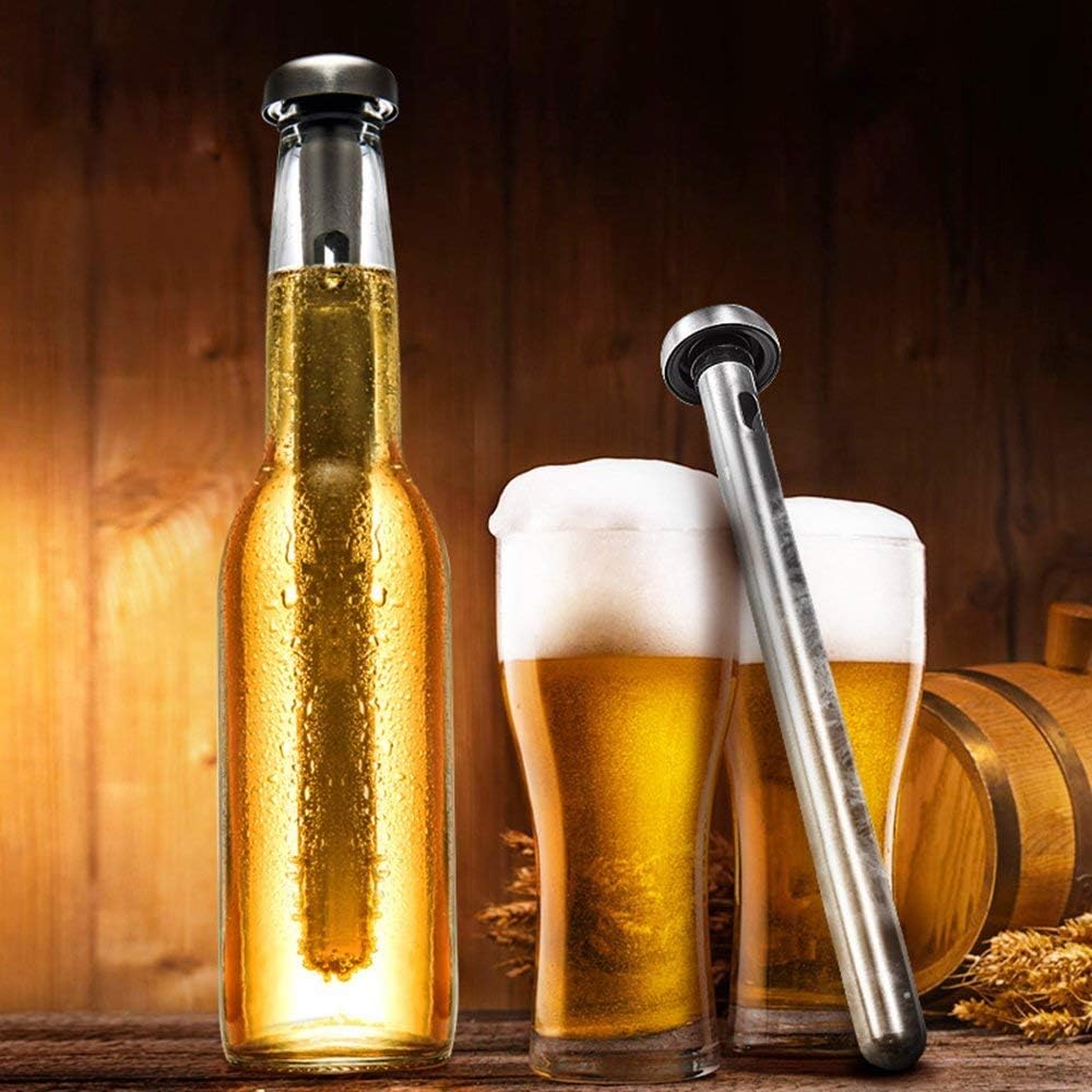 Dernord Barra Enfriadora De Cerveza Paquete De 2 Palitos Enfriadores De Bebidas De Acero Inoxidable Para Mantener Las Bebidas Embotelladas Fras Para Bebidas De Vino Fro Para Regalos De Navidad Y