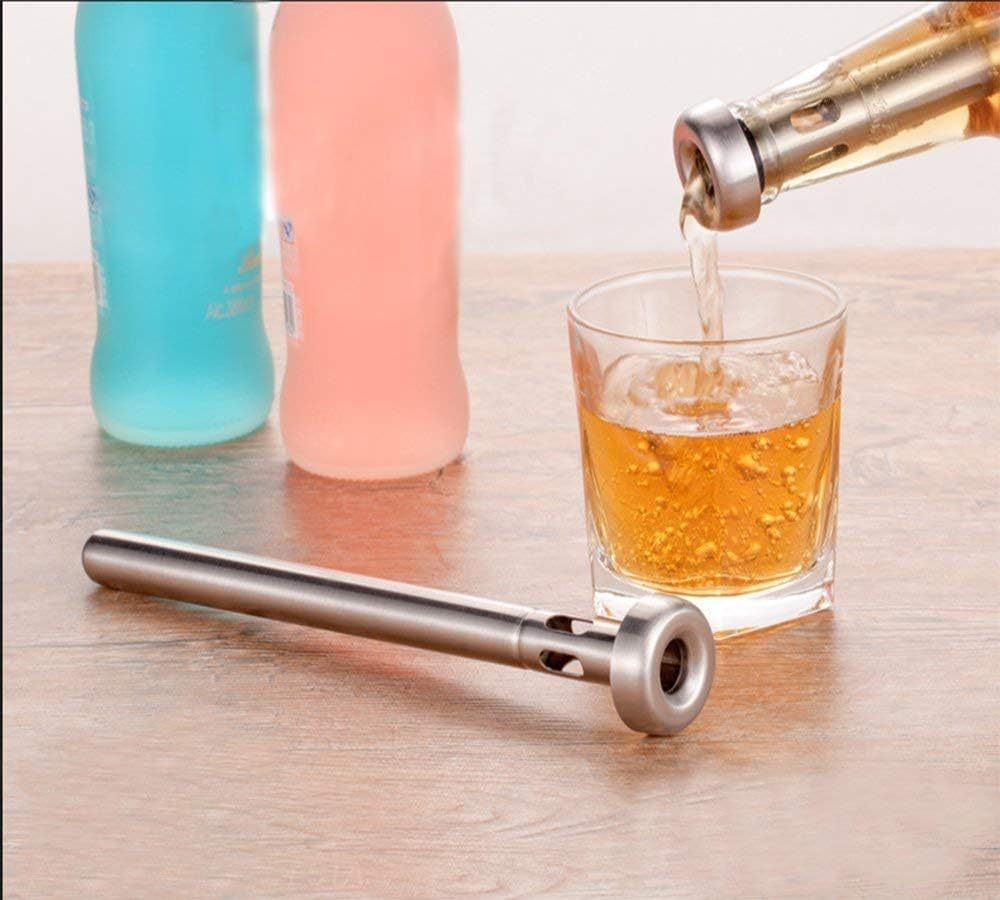 Dernord Barra Enfriadora De Cerveza Paquete De 2 Palitos Enfriadores De Bebidas De Acero Inoxidable Para Mantener Las Bebidas Embotelladas Fras Para Bebidas De Vino Fro Para Regalos De Navidad Y