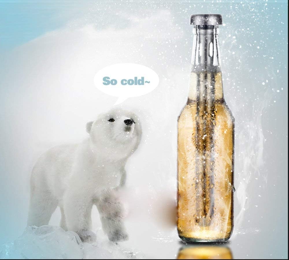 Dernord Barra Enfriadora De Cerveza Paquete De 2 Palitos Enfriadores De Bebidas De Acero Inoxidable Para Mantener Las Bebidas Embotelladas Fras Para Bebidas De Vino Fro Para Regalos De Navidad Y