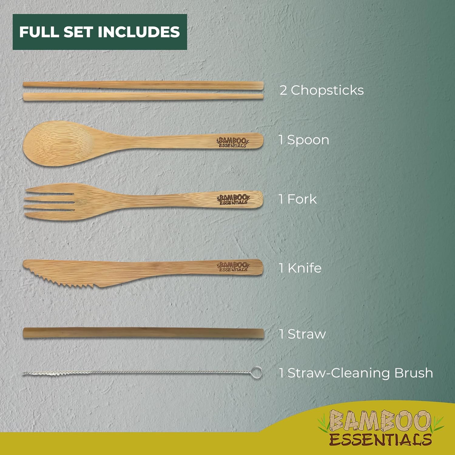 Travel Utensils With Case Set Fork Knife Spoon Chopsticks Straw Straw-cleaning Brush Travel Pouch And Carabiner Excellent For Everyday Use! 1set Sunrise Yellow