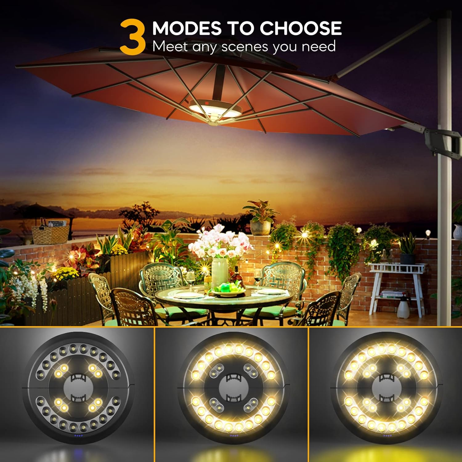 Eletorot Patio Umbrella Lights