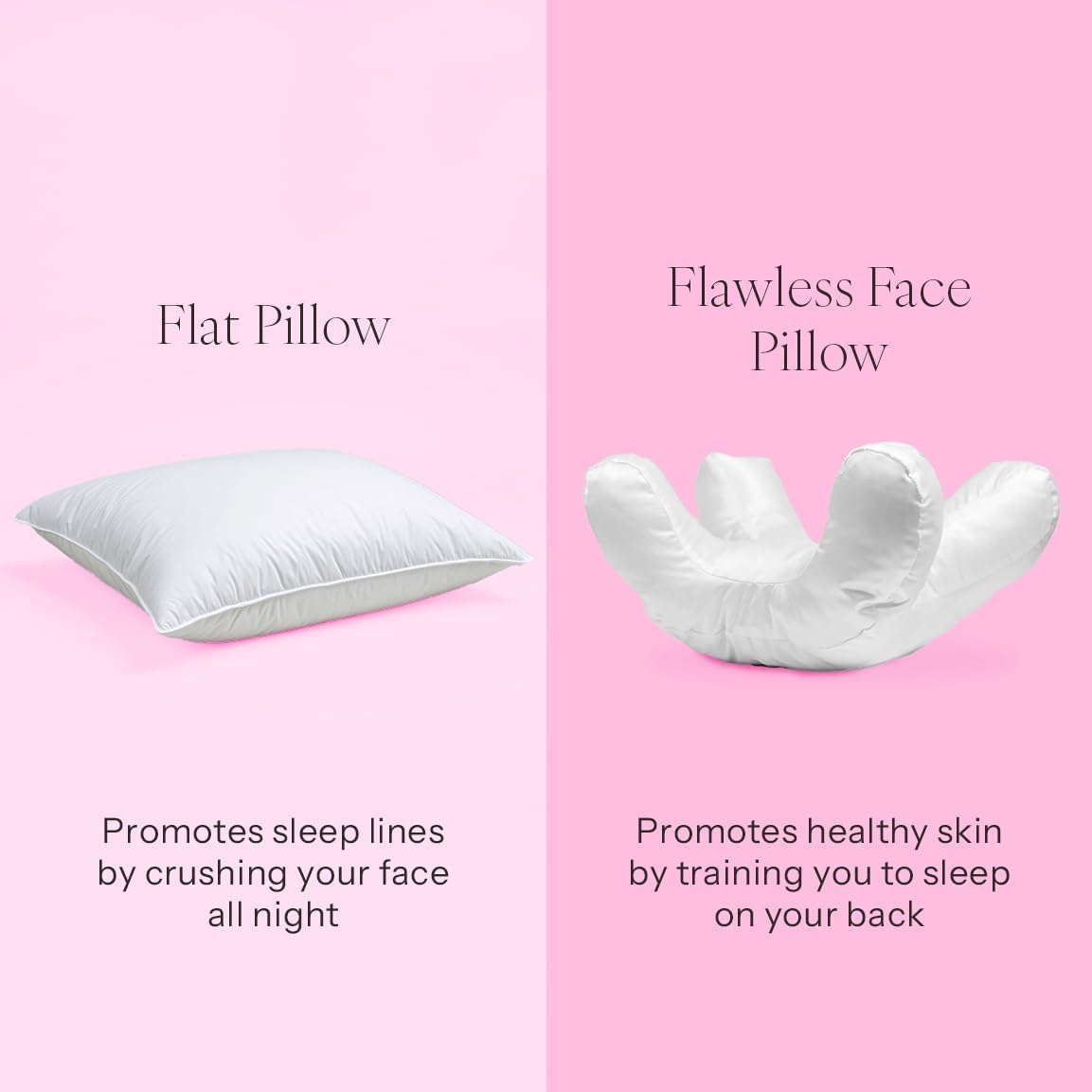 Flawless Face Pillow + Funda De Almohada De Satn Blanco Gratis! Sueo De Belleza Antiarrugas Sueo De Espalda