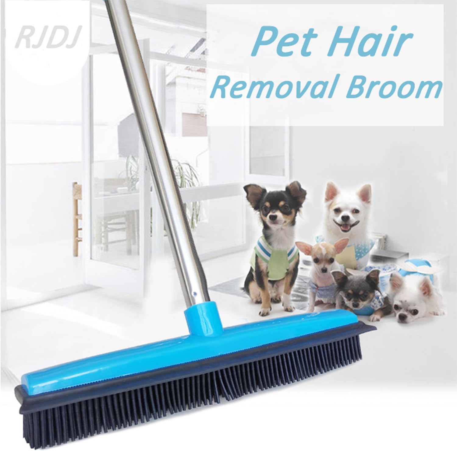 Indigopetco Escoba De Eliminacin De Pelo De Mascotas Herramienta De Eliminacin De Pelo De Mascotas Escoba De Goma Multisuperficie Removedor De Pelo De Mascotas Escoba Extensible Para Alfombras