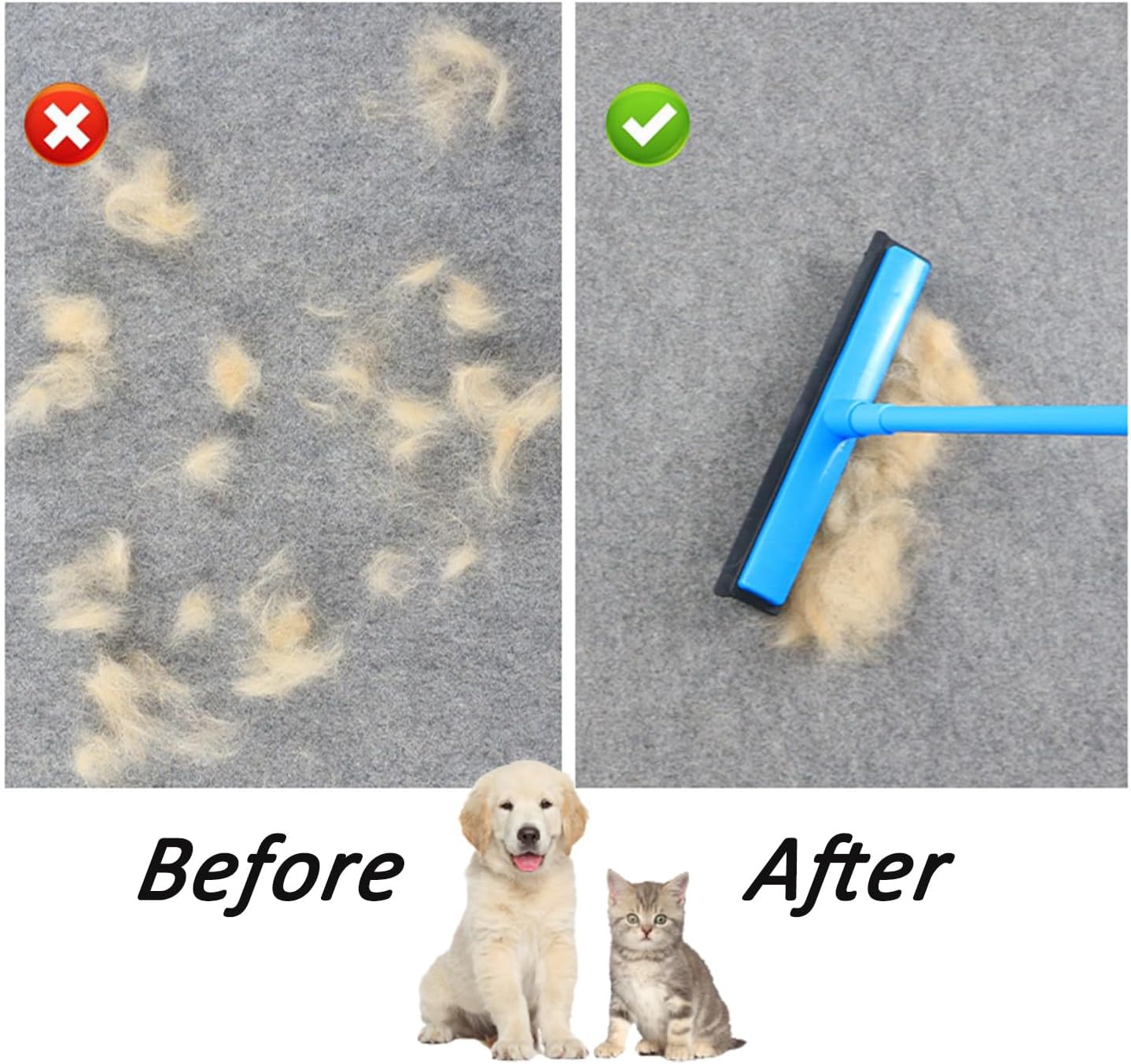 Indigopetco Escoba De Eliminacin De Pelo De Mascotas Herramienta De Eliminacin De Pelo De Mascotas Escoba De Goma Multisuperficie Removedor De Pelo De Mascotas Escoba Extensible Para Alfombras