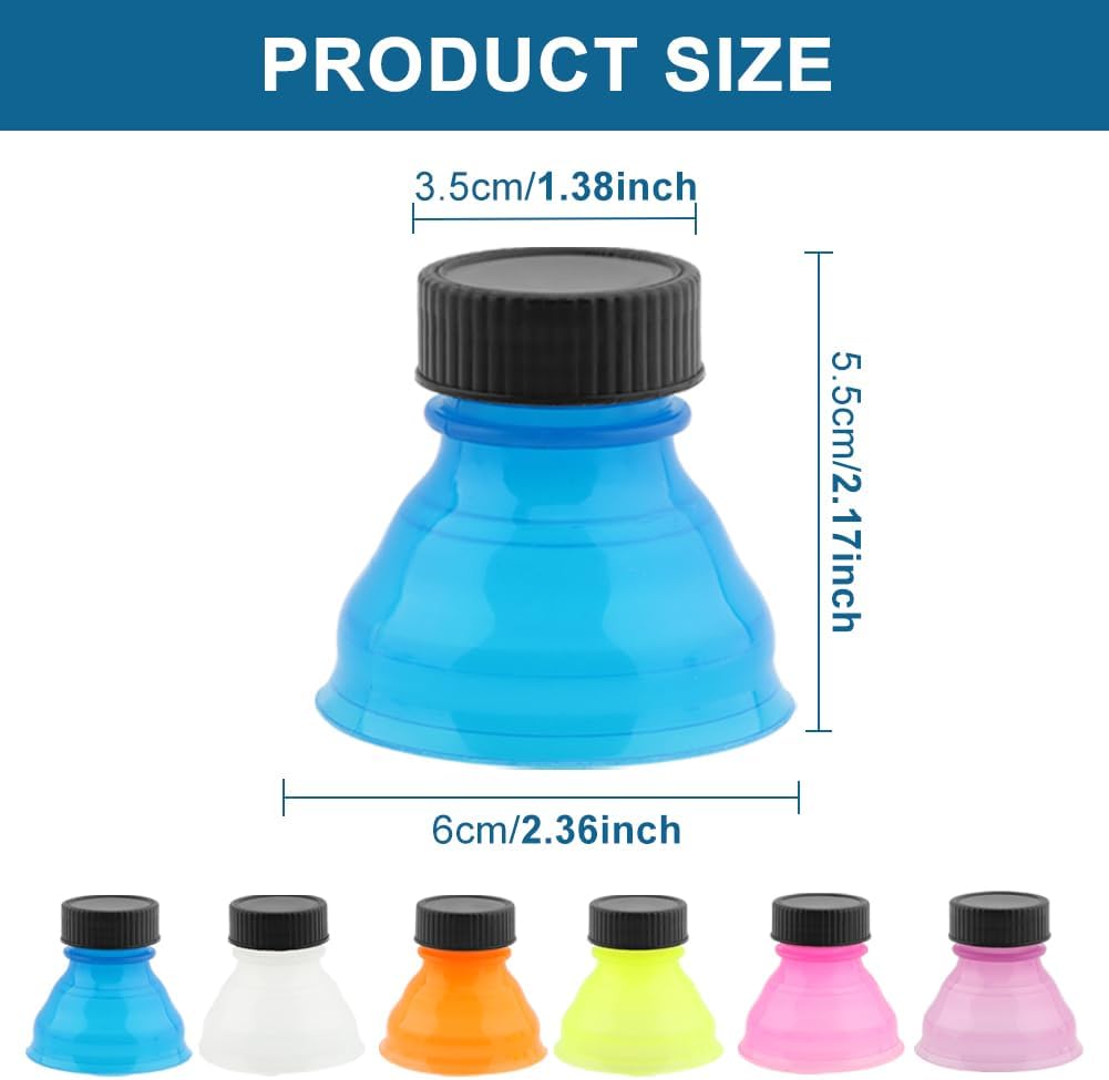 Emav 12 Can Lids Reusable Plastic Lids for Beer Juice Drinks and Other Canned Beverages Blue Yellow Pink White Orange Purple