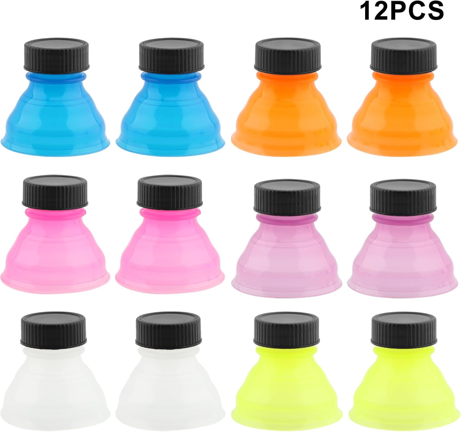 Emvanv 12 Tapas Para Latas Tapas Reutilizables De Plstico Para Bebidas De Jugo De Cerveza Y Otras Bebidas Enlatadas Azul Amarillo Rosa Blanco Naranja Morado