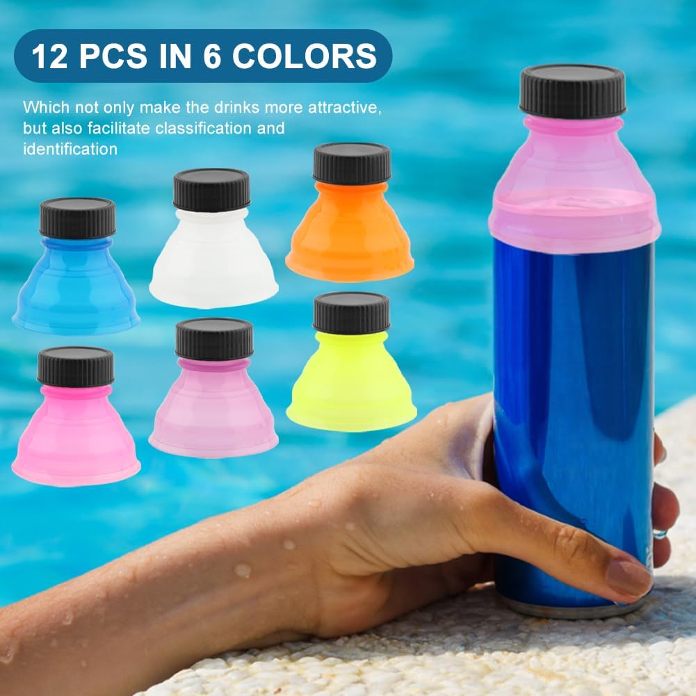 Emvanv 12 Tapas Para Latas Tapas Reutilizables De Plstico Para Bebidas De Jugo De Cerveza Y Otras Bebidas Enlatadas Azul Amarillo Rosa Blanco Naranja Morado