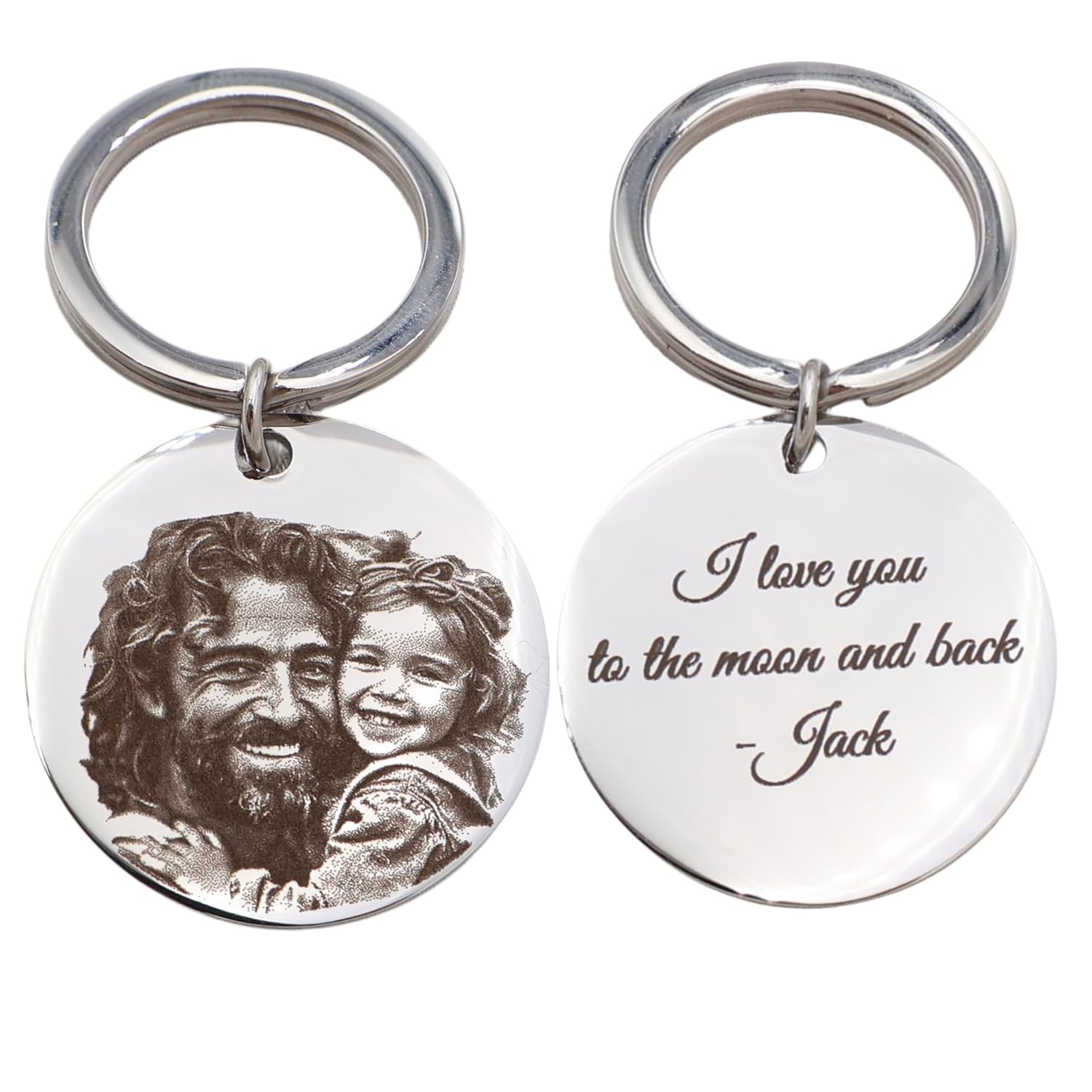 Personalized Photo Engraved Keychain - Custom Anniversary Keychain - Personalized Gift For Him - Custom Gift For Her