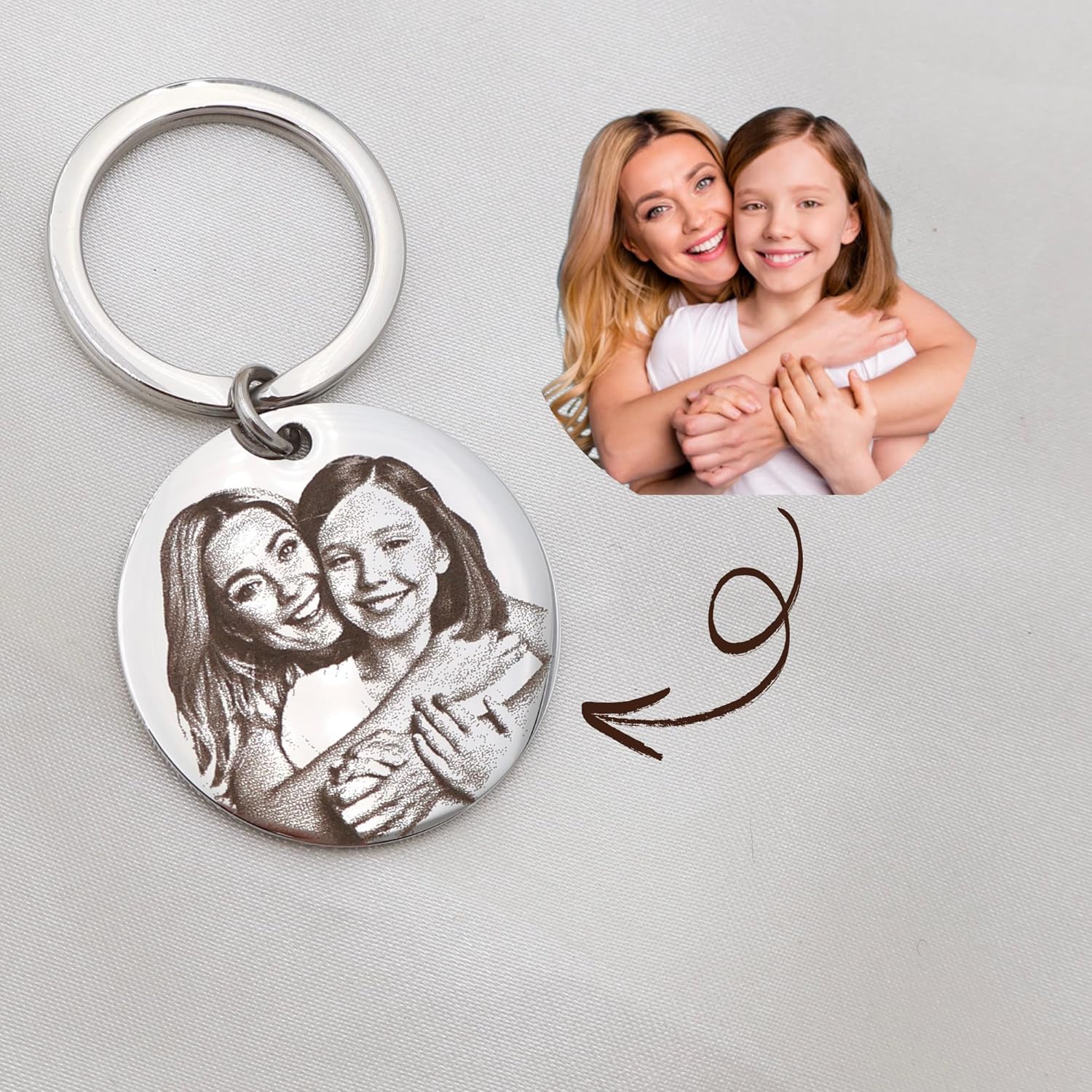 Personalized Photo Engraved Keychain - Custom Anniversary Keychain - Personalized Gift For Him - Custom Gift For Her