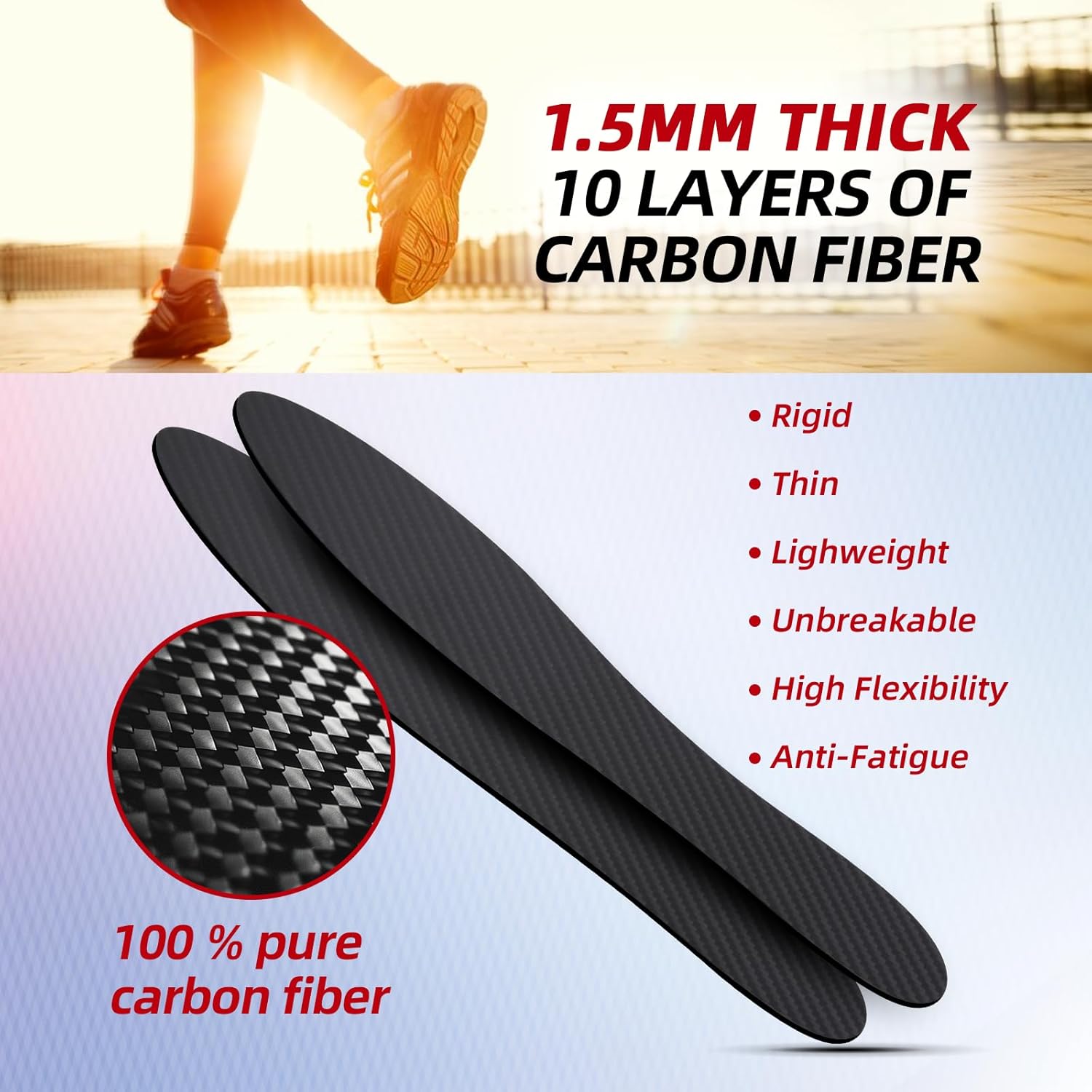 Plantilla De Fibra De Carbono Para Hombres Y Mujeres 1 Par Inserto Rgido Para Zapatos De Morton Puntera De Csped Hallux Rigidus Limitus Negro -