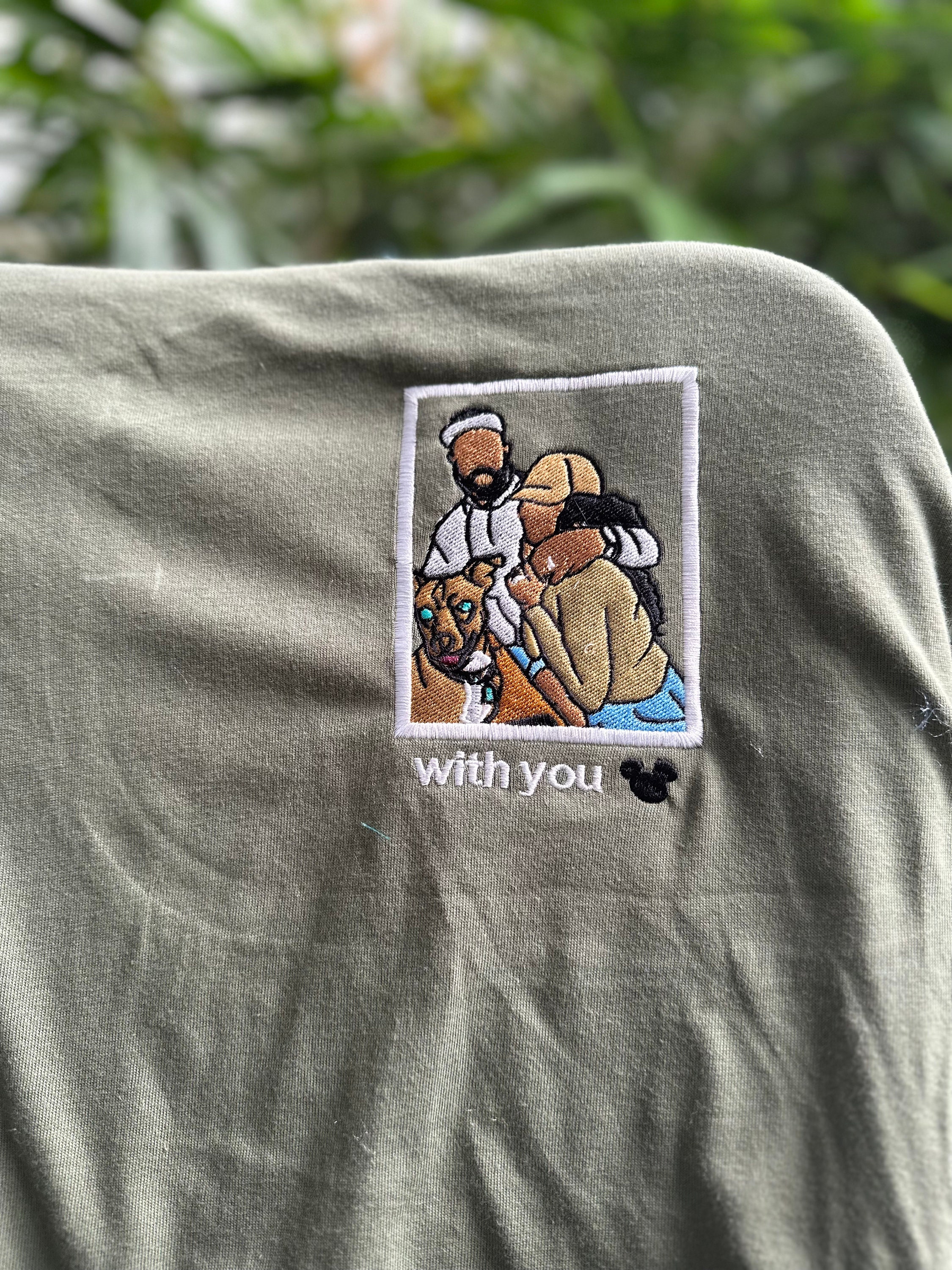 Embroidered Dog Photo Custom Embroidered Photo Shirt Custom Embroidered Tshirt Custom Embroidered Photo