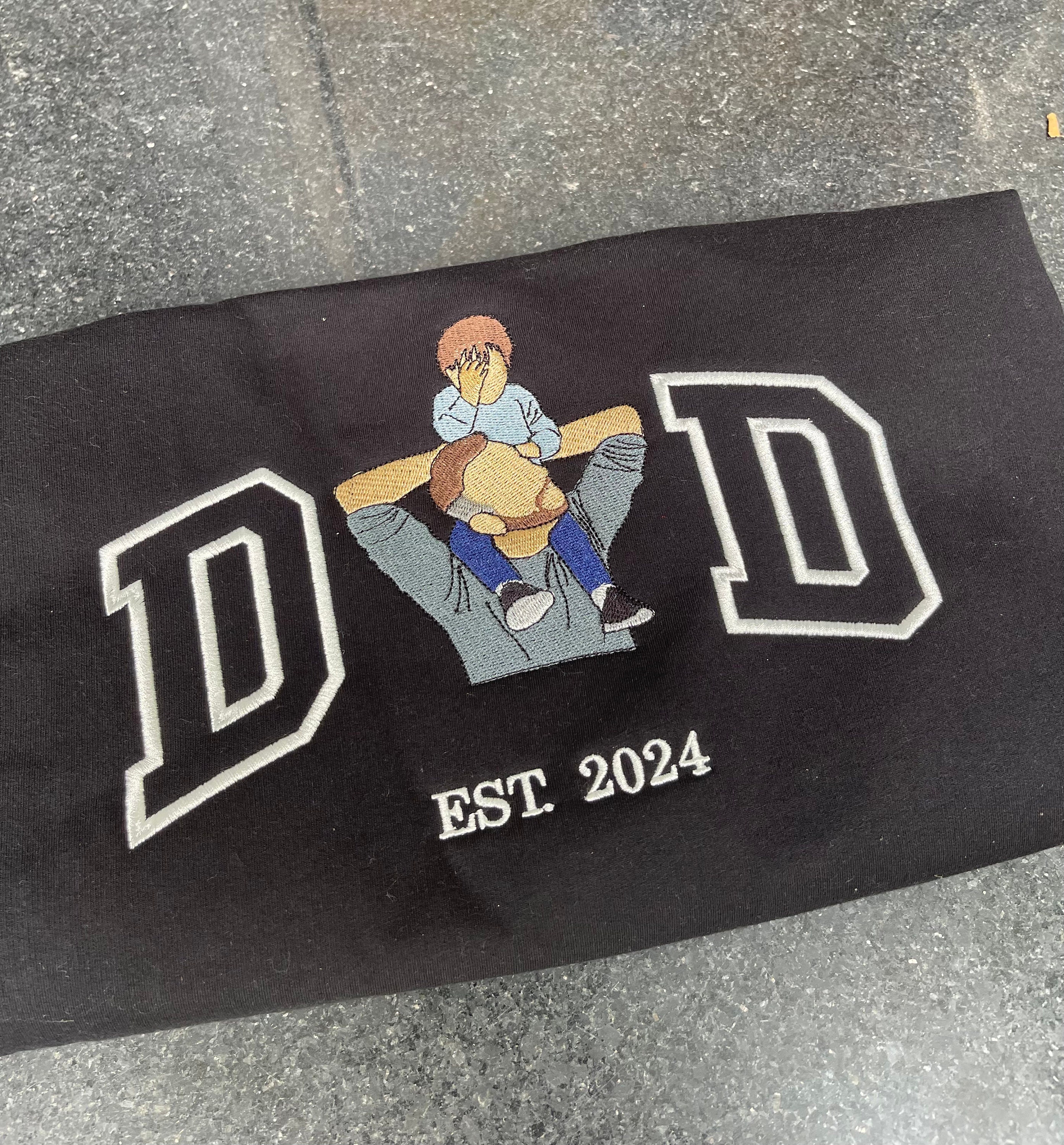 Embroidered Dad Shirt Custom Embroidered Father Tshirt Custom Father Embroidered Tshirt Custom Embroidered Photo Sweatshirt-hoodie Shirt