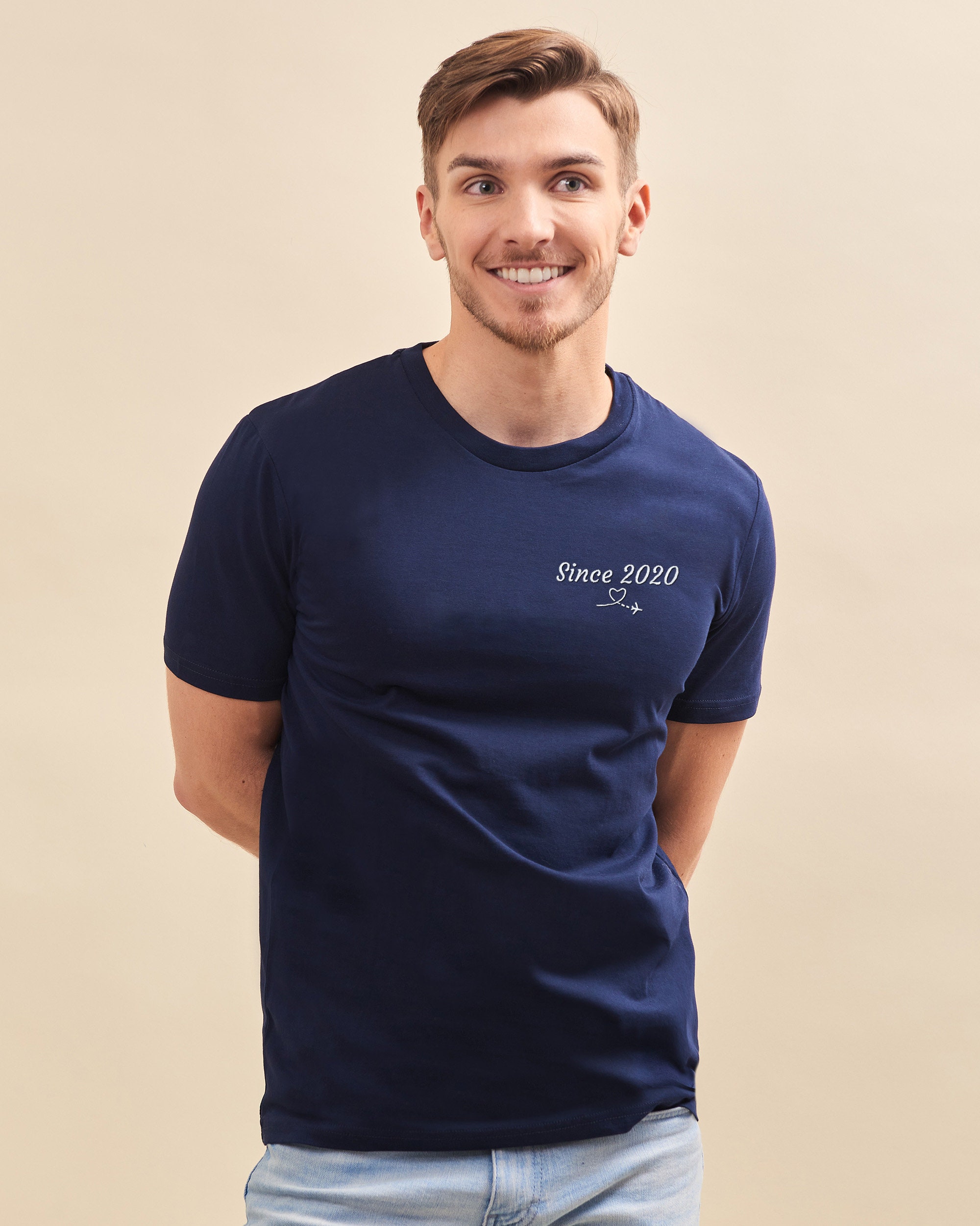 Blue Personalized Embroidered T-shirt For Men Personalized Gift For Men Personalized Godfather Gift Father's Day Gift