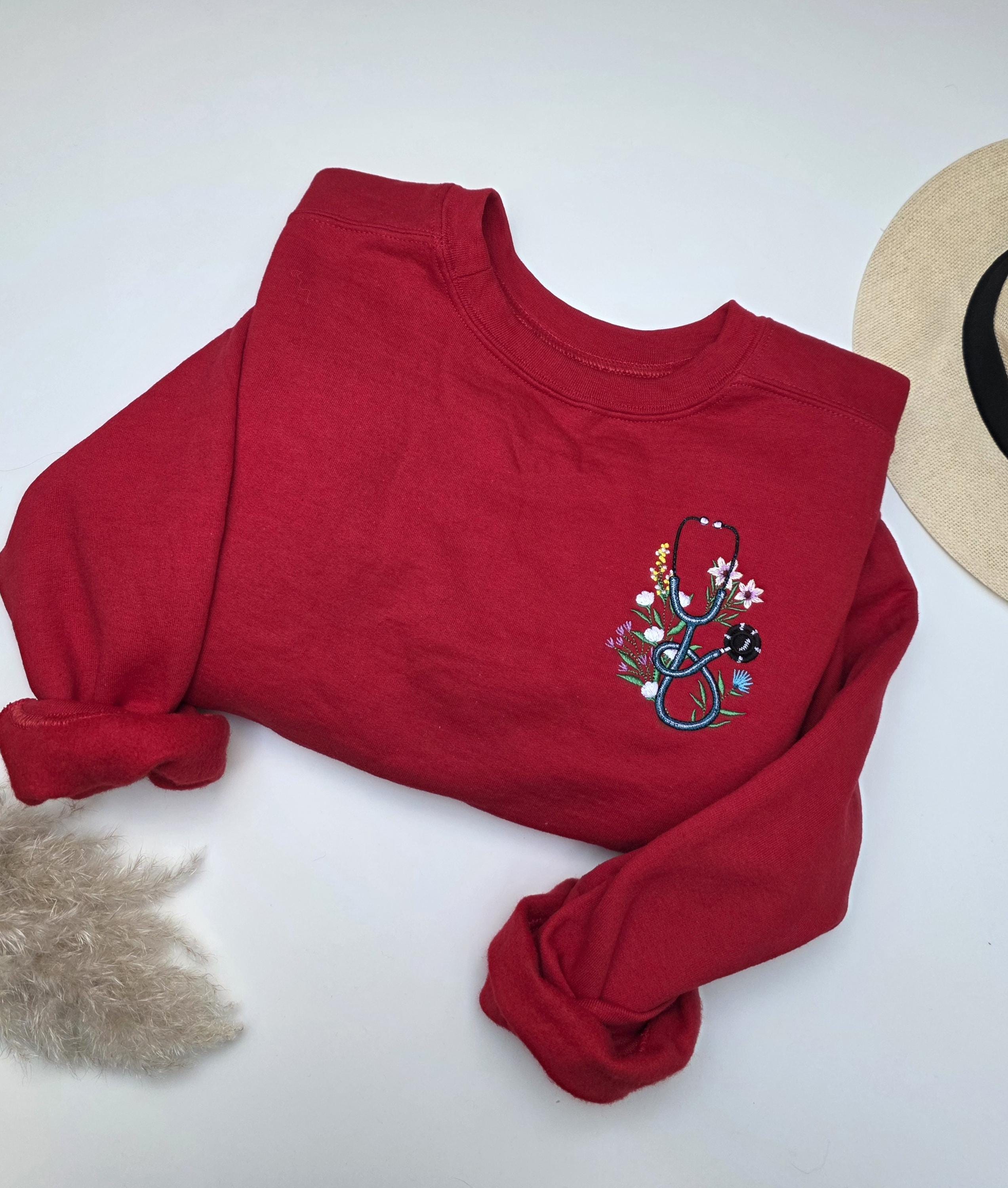 Nursing Embroidered Sweatshirt Medicine Embroidered Sweatshirt Gift Nurse T-shirt For Sister Embroidered Sweatshirt Healthcare