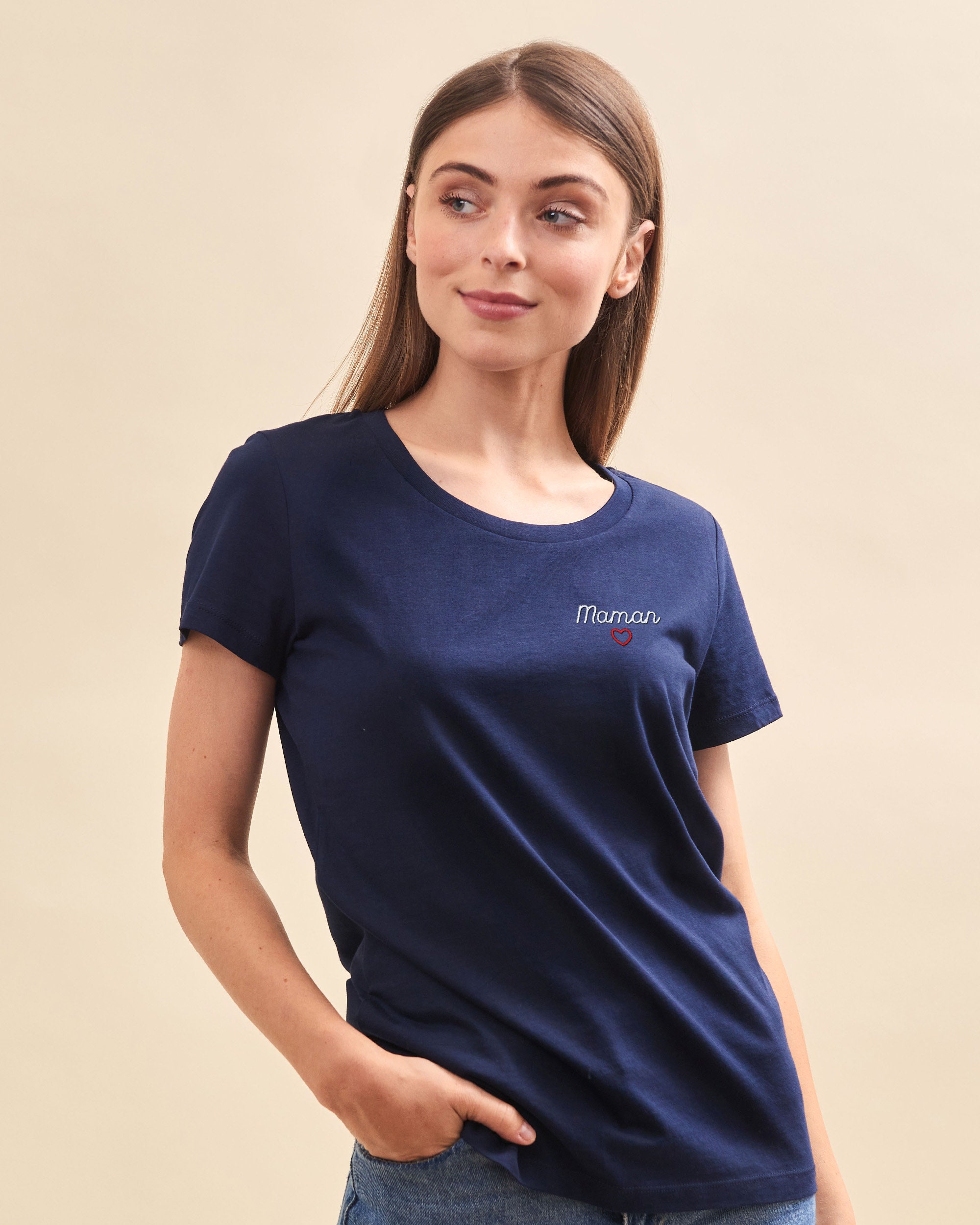 Personalized Embroidered T-shirt For Women Blue Embroidered T-shirt For Women Embroidered T-shirt For Her Personalized Mother's Day Gift