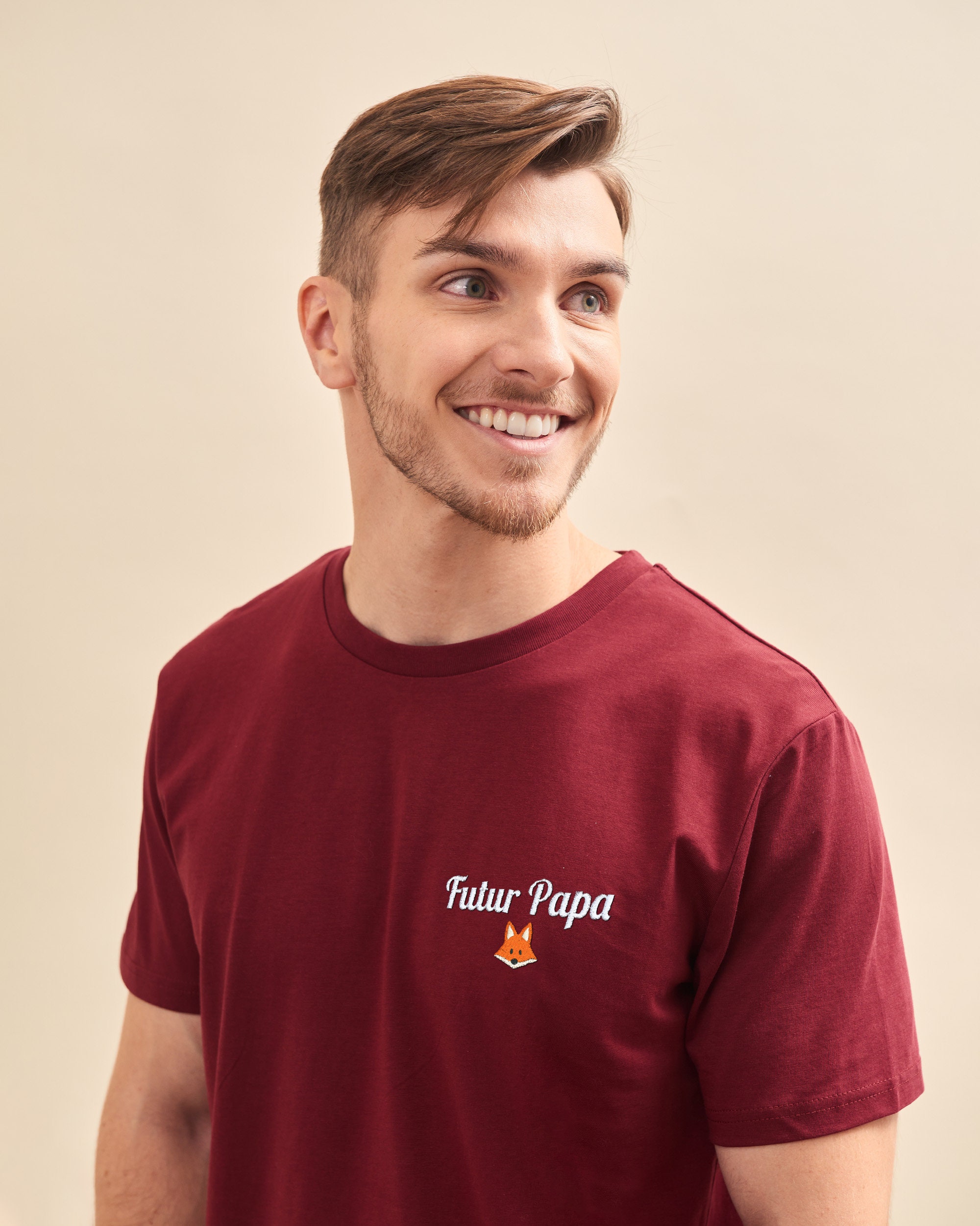 Personalized Embroidered T-shirt For Men In Bordeaux Personalized Gift For Him Godfather Personalized Father's Day Gift