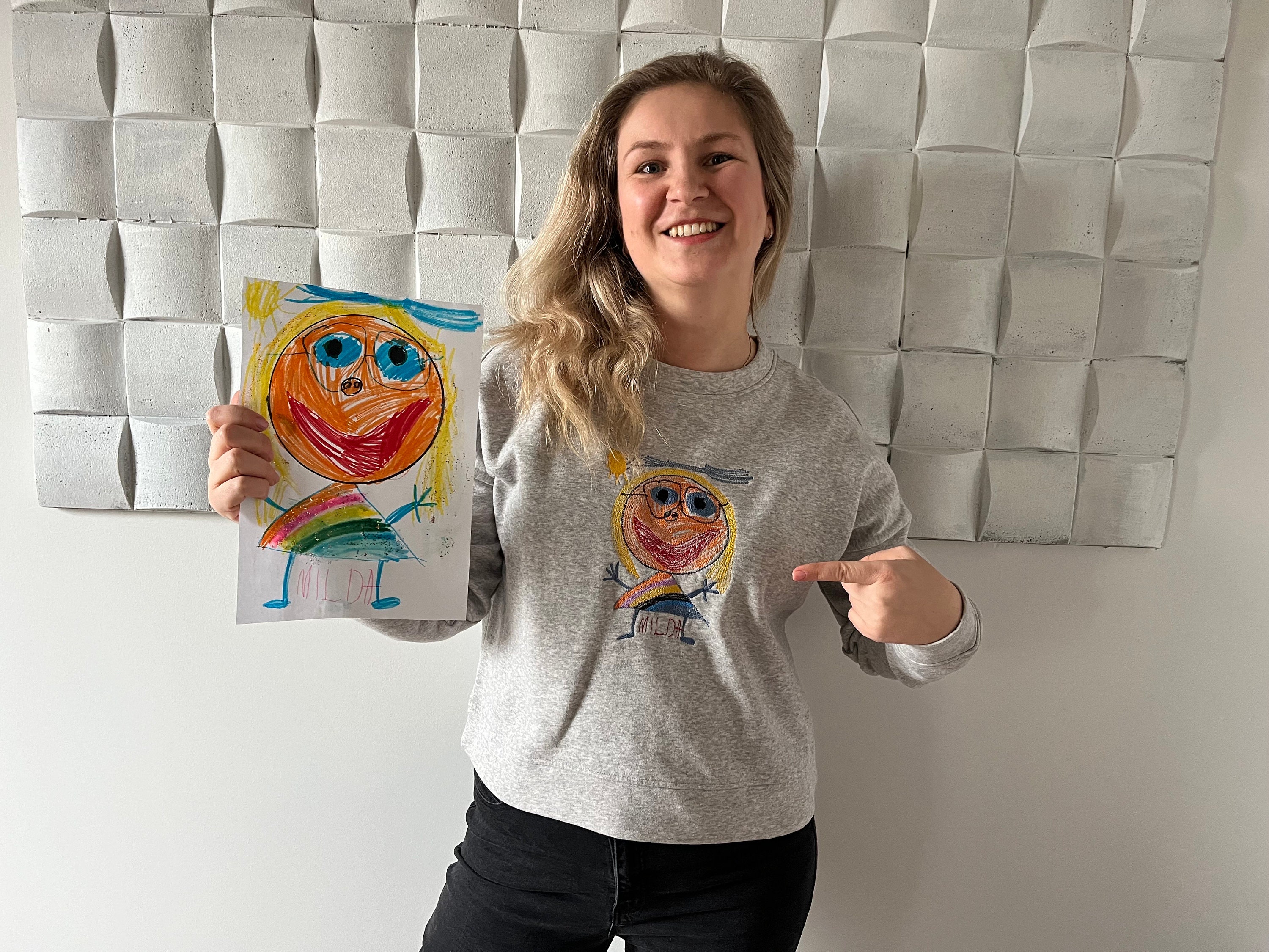 Personalized Embroidered T-shirt With Your Childs Drawing – Unique Christmas Gift!