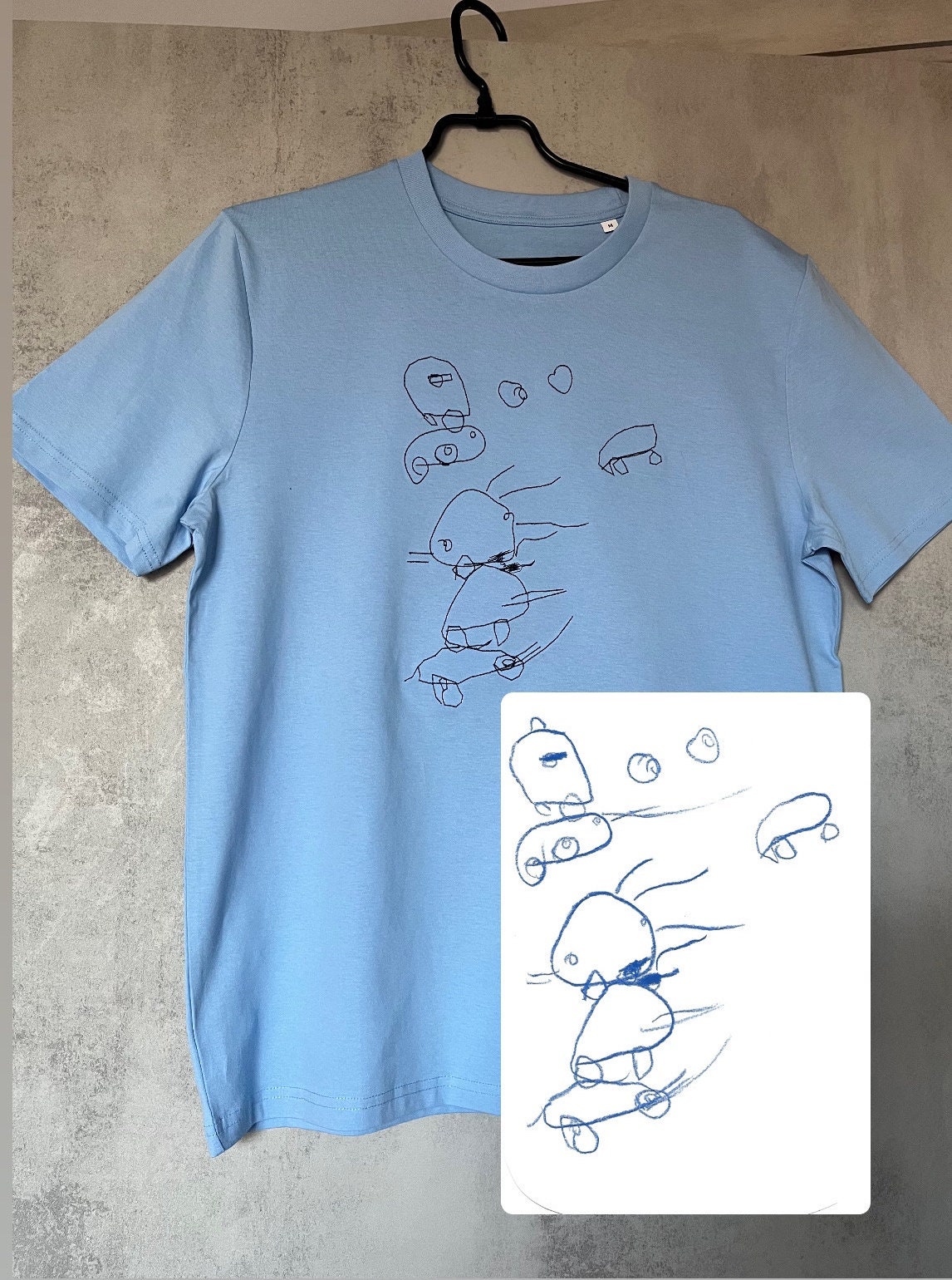 Personalized Embroidered T-shirt With Your Childs Drawing - Unique Christmas Gift!
