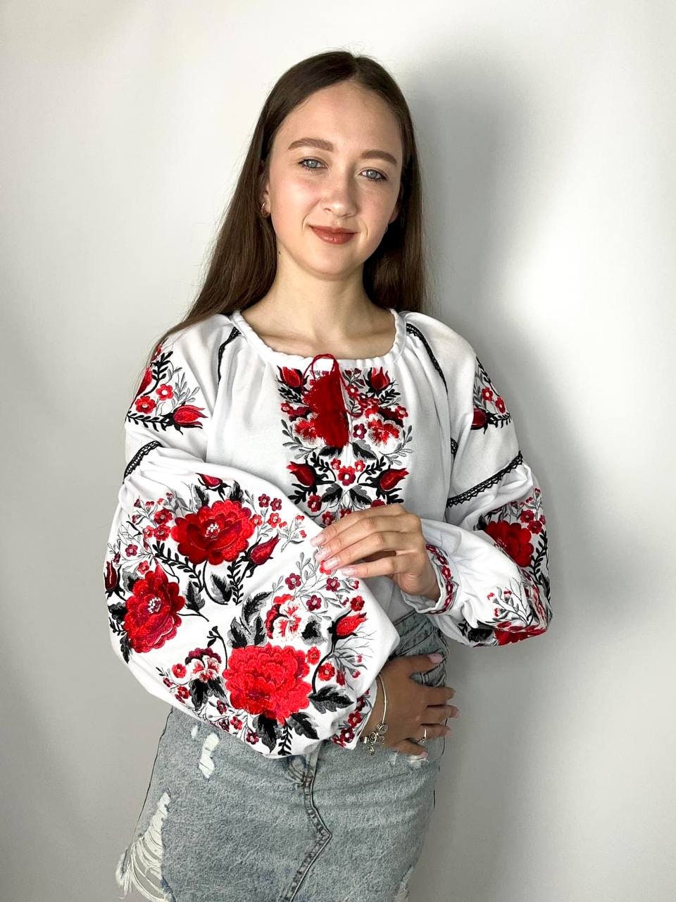 Ukraine Women Embroidery Blousevishivankapoppy Women Blouseembroidered Red Poppy Shirtmade In Ukrainewomen Summer Floral Blouse