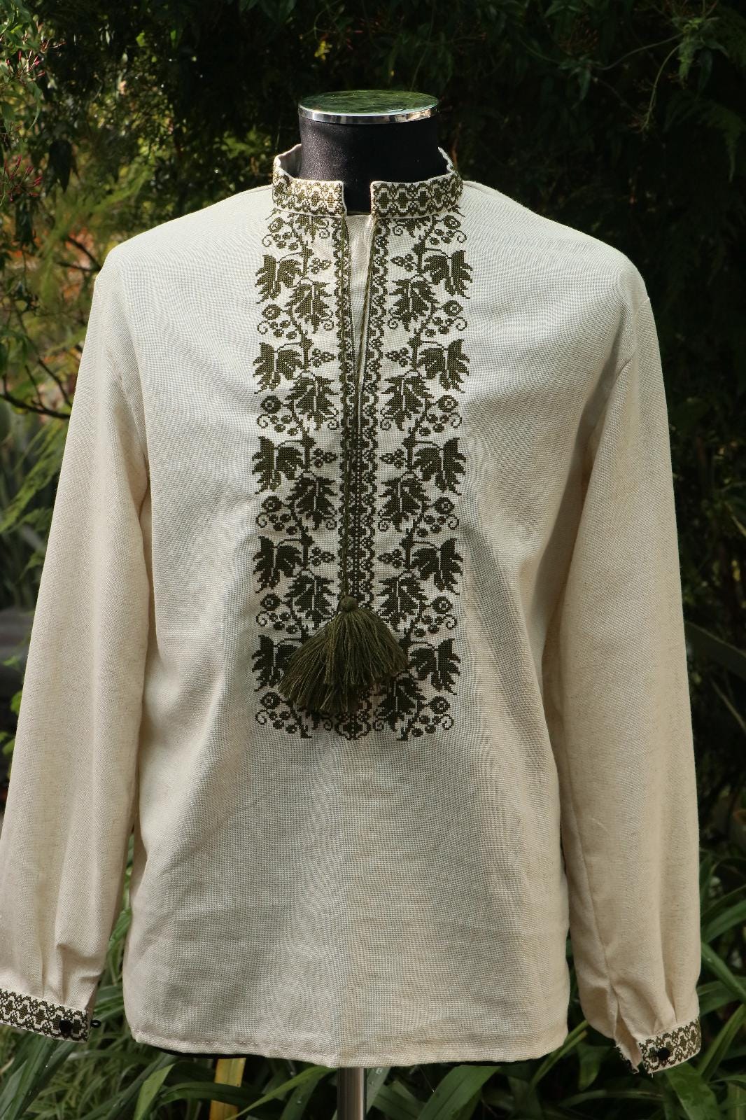 Embroidered Vyshyvanka Ukrainian Vyshyvanka For Men Zelensky Shirt Embroidered Ukrainian Embroidered Vyshyvanka Beige Vyshyvanka Shirt