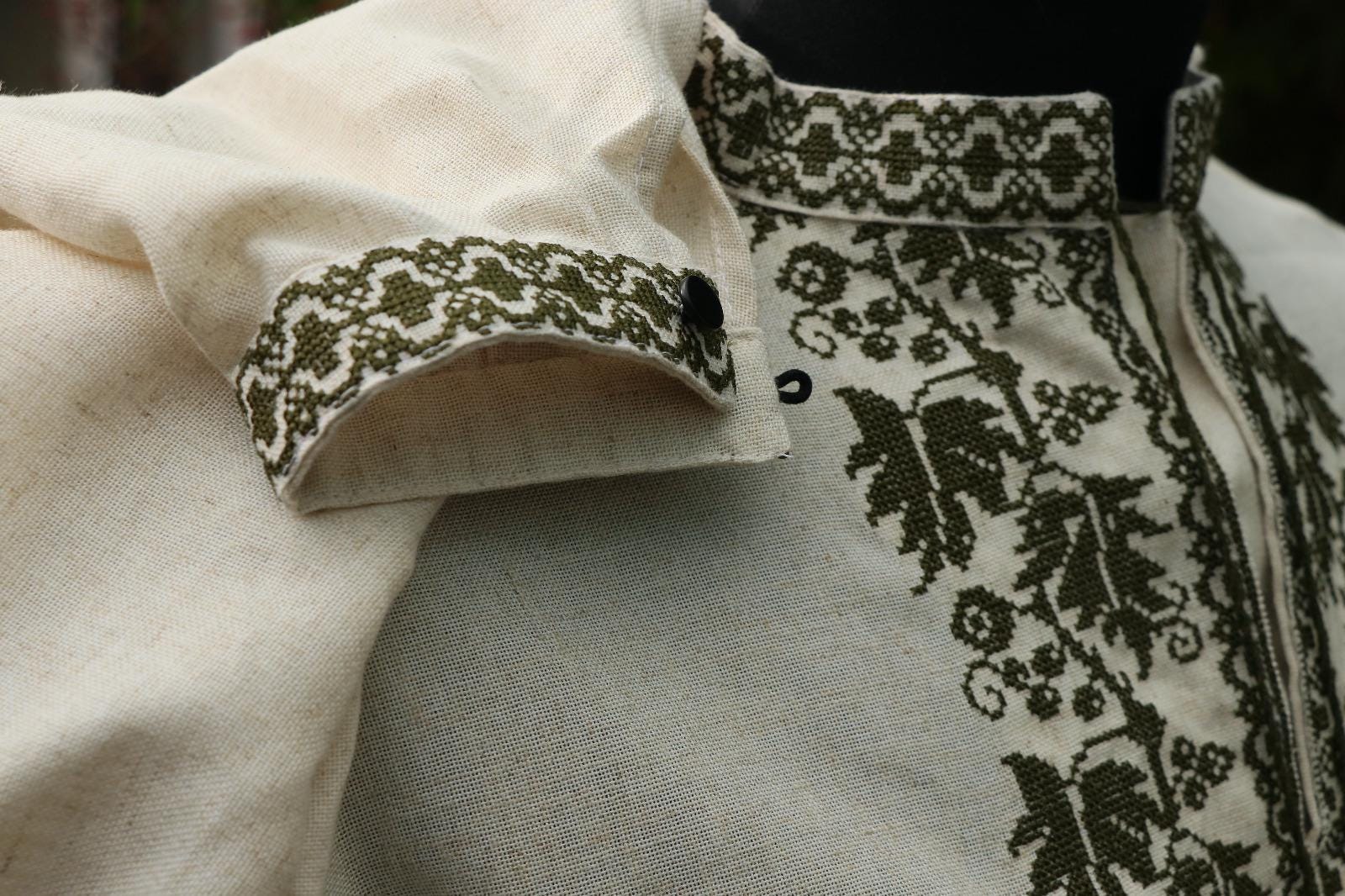 Embroidered Vyshyvanka Ukrainian Vyshyvanka For Men Zelensky Shirt Embroidered Ukrainian Embroidered Vyshyvanka Beige Vyshyvanka Shirt