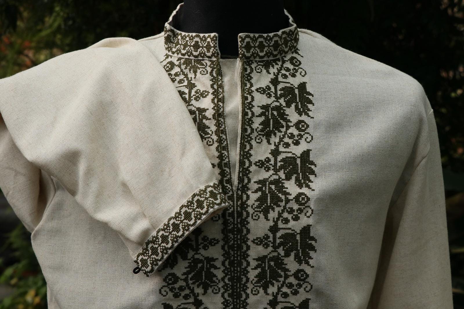 Embroidered Vyshyvanka Ukrainian Vyshyvanka For Men Zelensky Shirt Embroidered Ukrainian Embroidered Vyshyvanka Beige Vyshyvanka Shirt