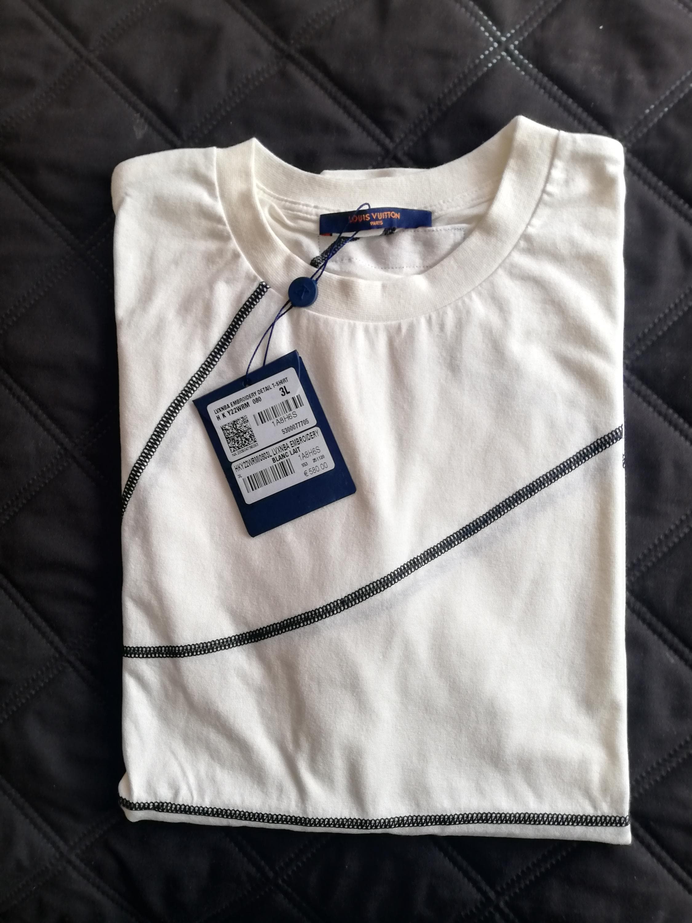 Rare_authentic_louis_vuitton_nba_men's Embroidered Detail Oversized T-shirt Size Xxl
