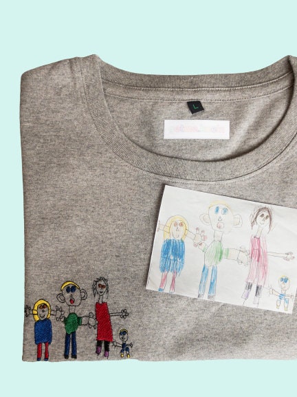 Children's Drawings Embroidered On Shirts Unisex Or For Big Boys