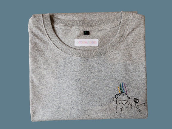 Children's Drawings Embroidered On Shirts Unisex Or For Big Boys