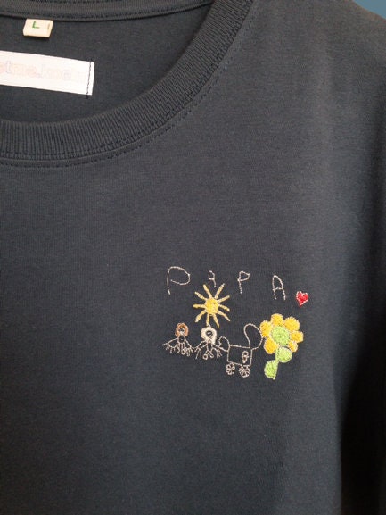 Children's Drawings Embroidered On Shirts Unisex Or For Big Boys