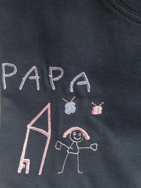 Childrens Drawings Embroidered On Shirts Unisex Or For Big Boys