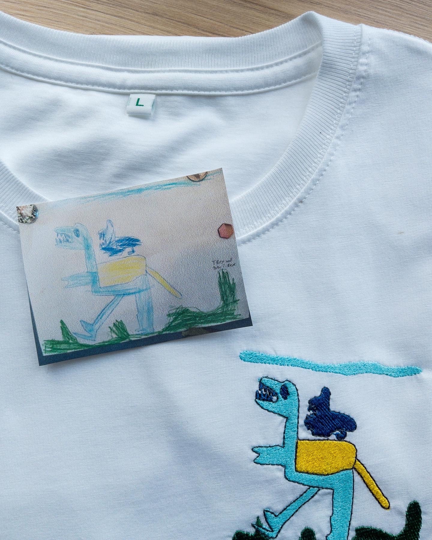 Children's Drawings Embroidered On Shirts Unisex Or For Big Boys