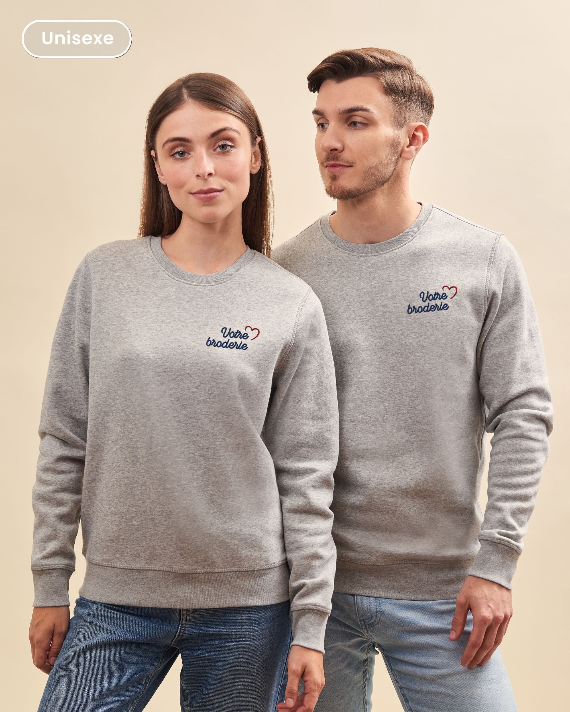Heart Embroidered Sweatshirt Unisex Personalized Sweatshirt Personalized Heart Embroidered Hoodie Father's Day And Mother's Day Gift