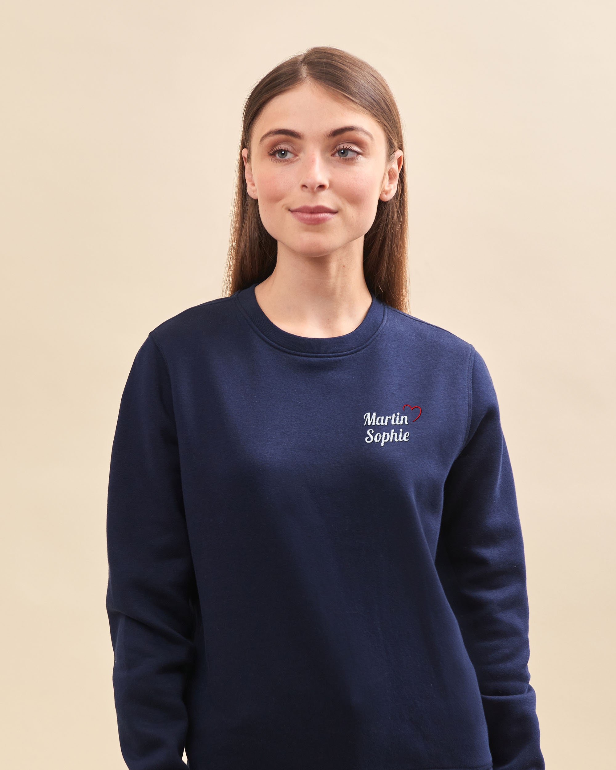 Heart Embroidered Sweatshirt Unisex Personalized Sweatshirt Personalized Heart Embroidered Hoodie Fathers Day And Mothers Day Gift