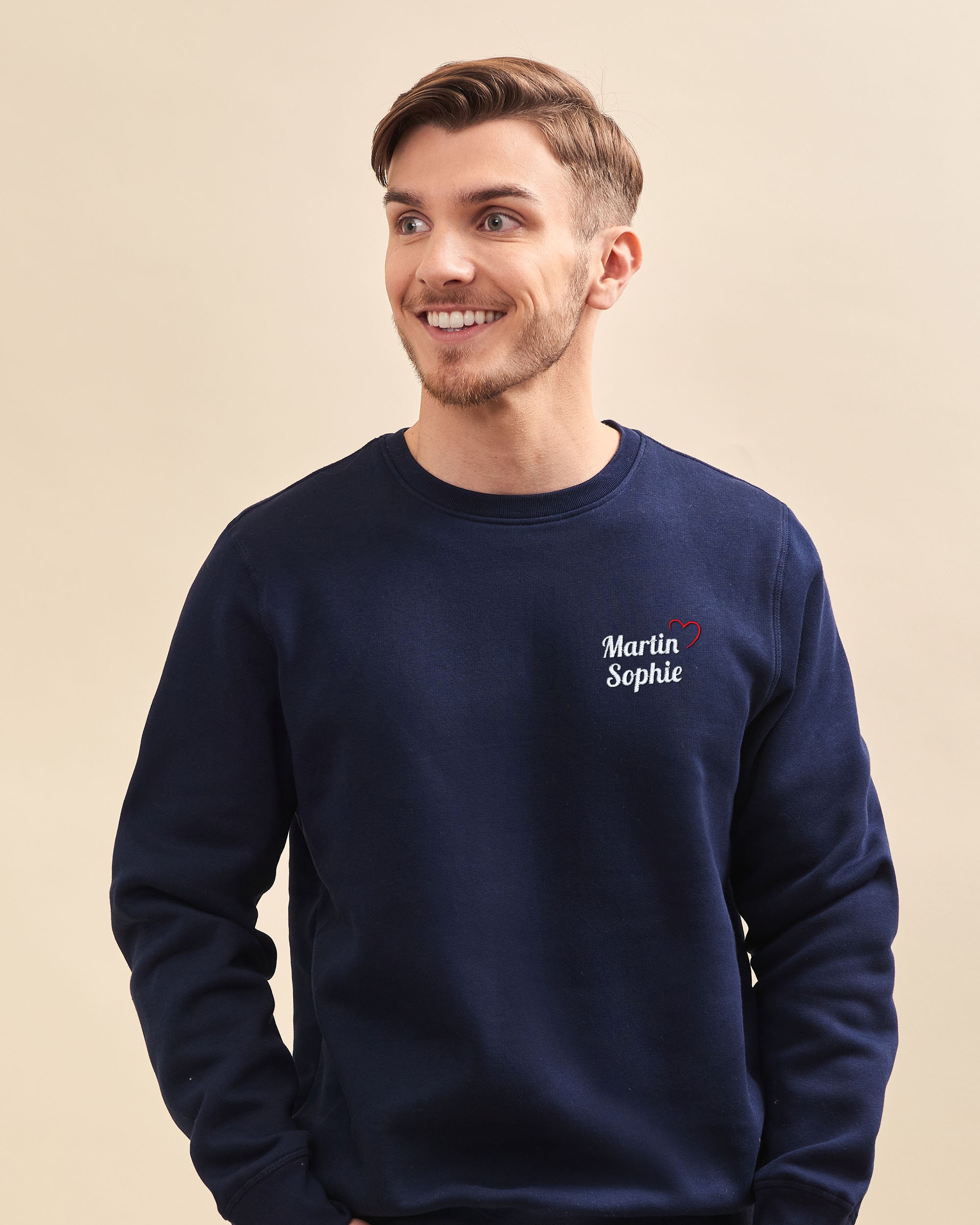 Heart Embroidered Sweatshirt Unisex Personalized Sweatshirt Personalized Heart Embroidered Hoodie Father's Day And Mother's Day Gift