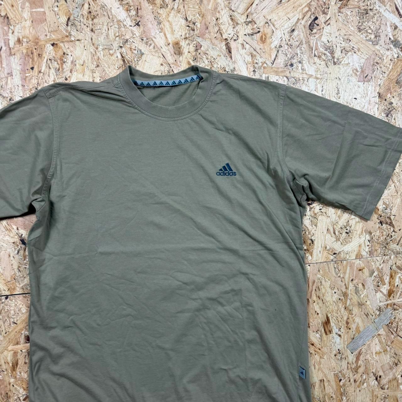 Adidas Vintage T Shirt Beige Embroidered