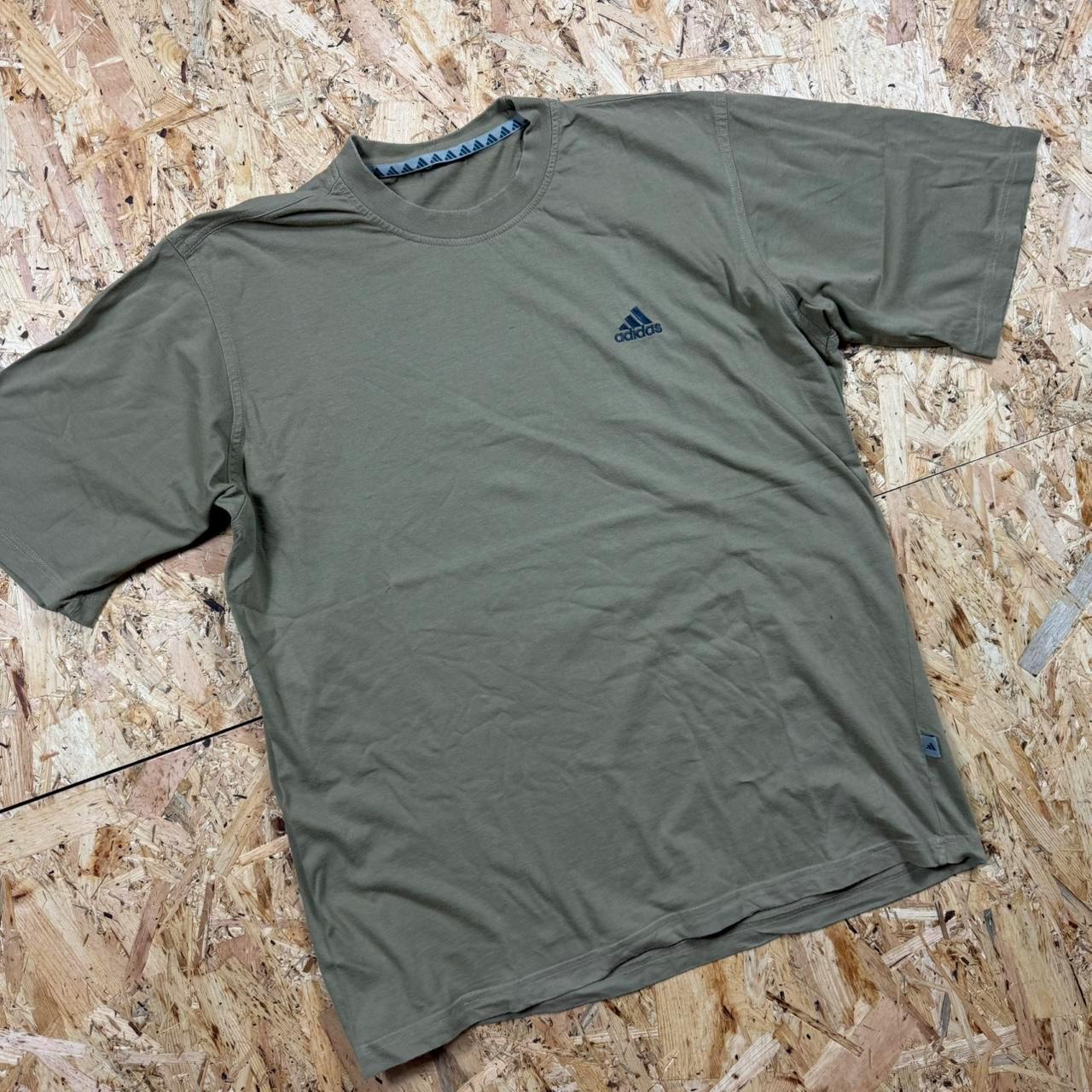 Adidas Vintage T Shirt Beige Embroidered