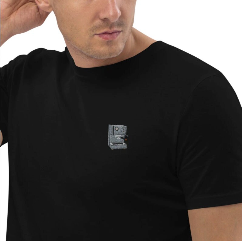 Portafilter Machine Embroidered Organic Cotton T-shirt