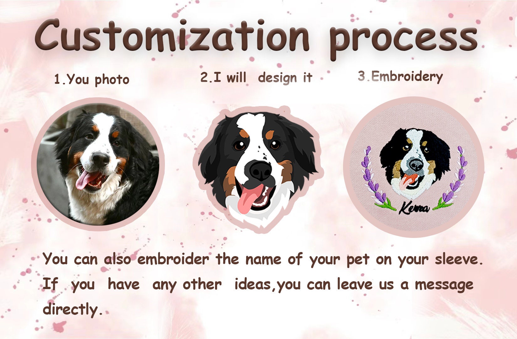 Custom Dog Face Embroidered Sweatshirtcat Sweatshirtdog Lover Sweatshirtpersonalized Gift For Mom