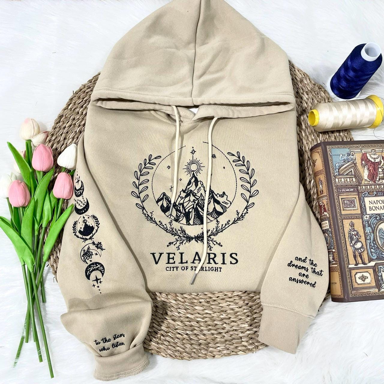 Velaris Embroidered Shirtvelaris City Of Starlight Embroidered Sweatshirtthe Night Court Shirtsjm Sweatercity Of Starlightacotar Shirt